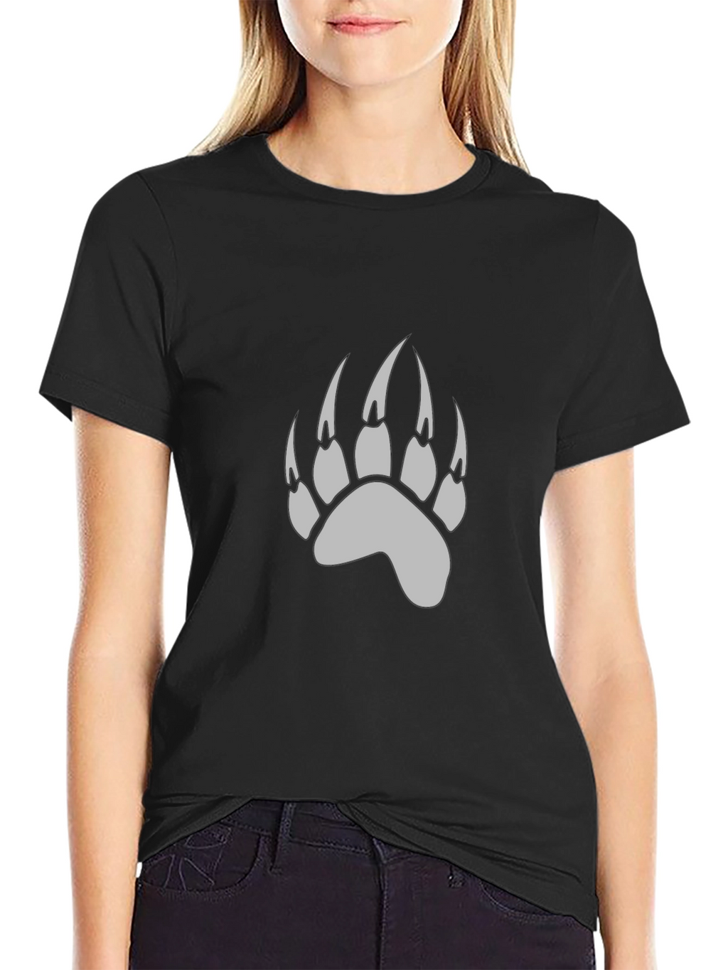 Black Bear Paw Print T-Shirt