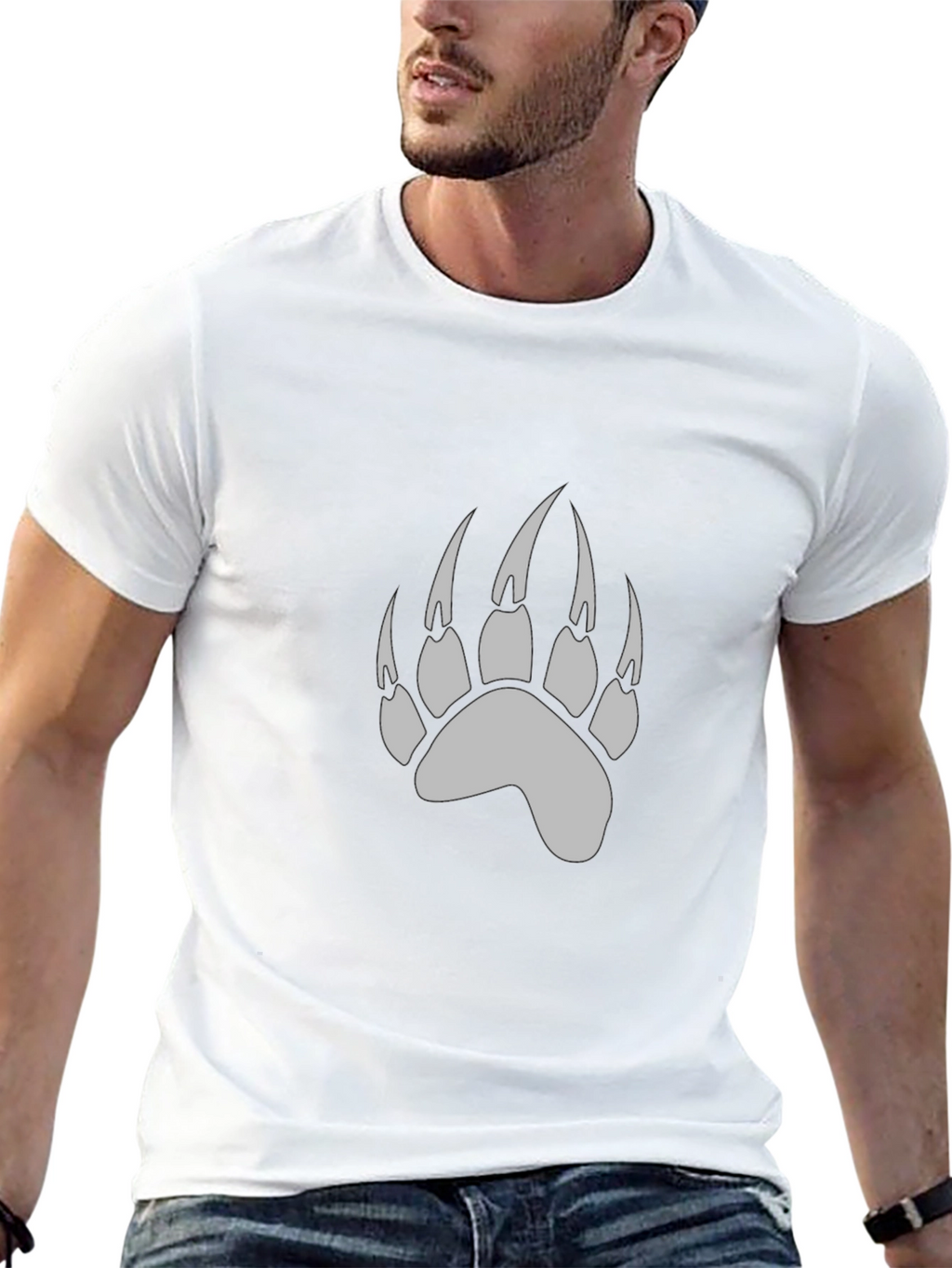 Black Bear Paw Print T-Shirt