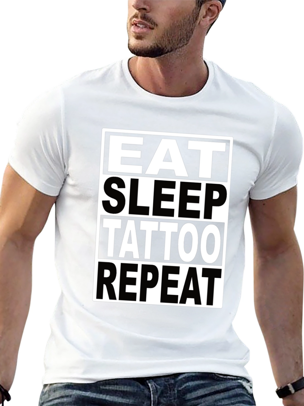 Eat Sleep Tattoo Repeat Graphic T-Shirt