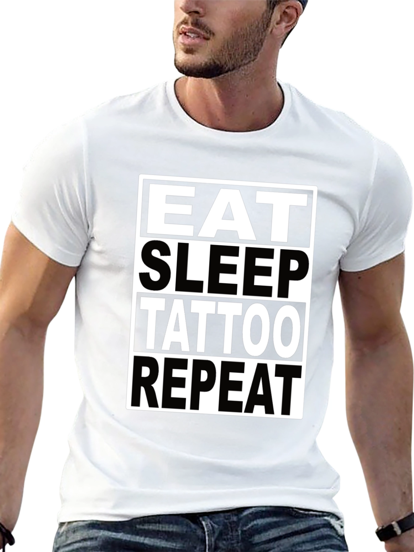 Eat Sleep Tattoo Repeat Graphic T-Shirt