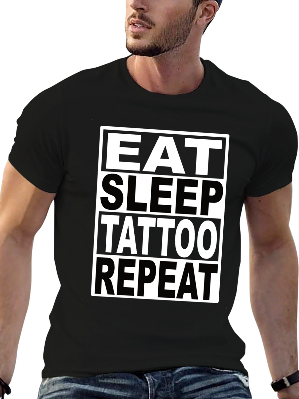 Eat Sleep Tattoo Repeat Graphic T-Shirt
