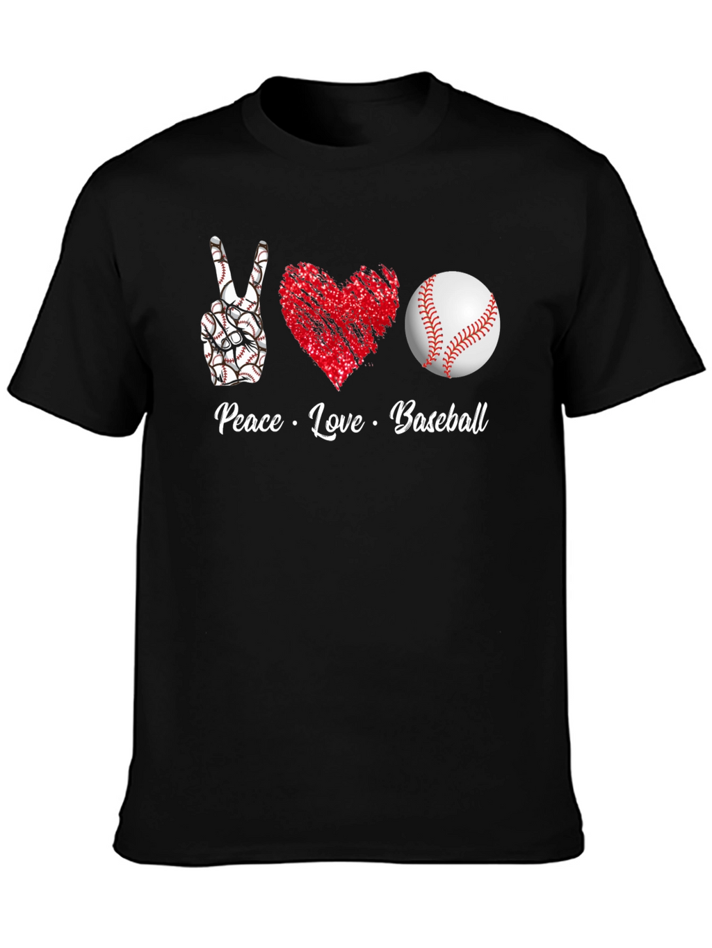 Peace Love Baseball T-Shirt Graphic Tee