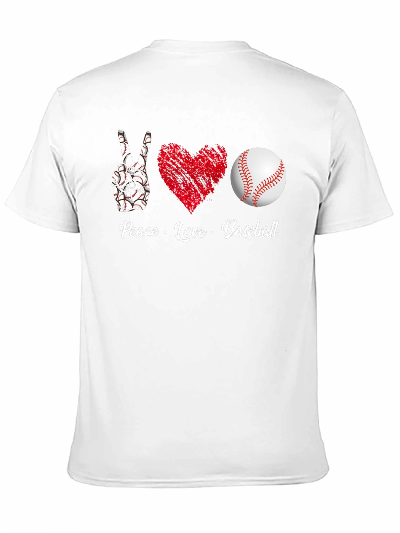 Peace Love Baseball T-Shirt Graphic Tee