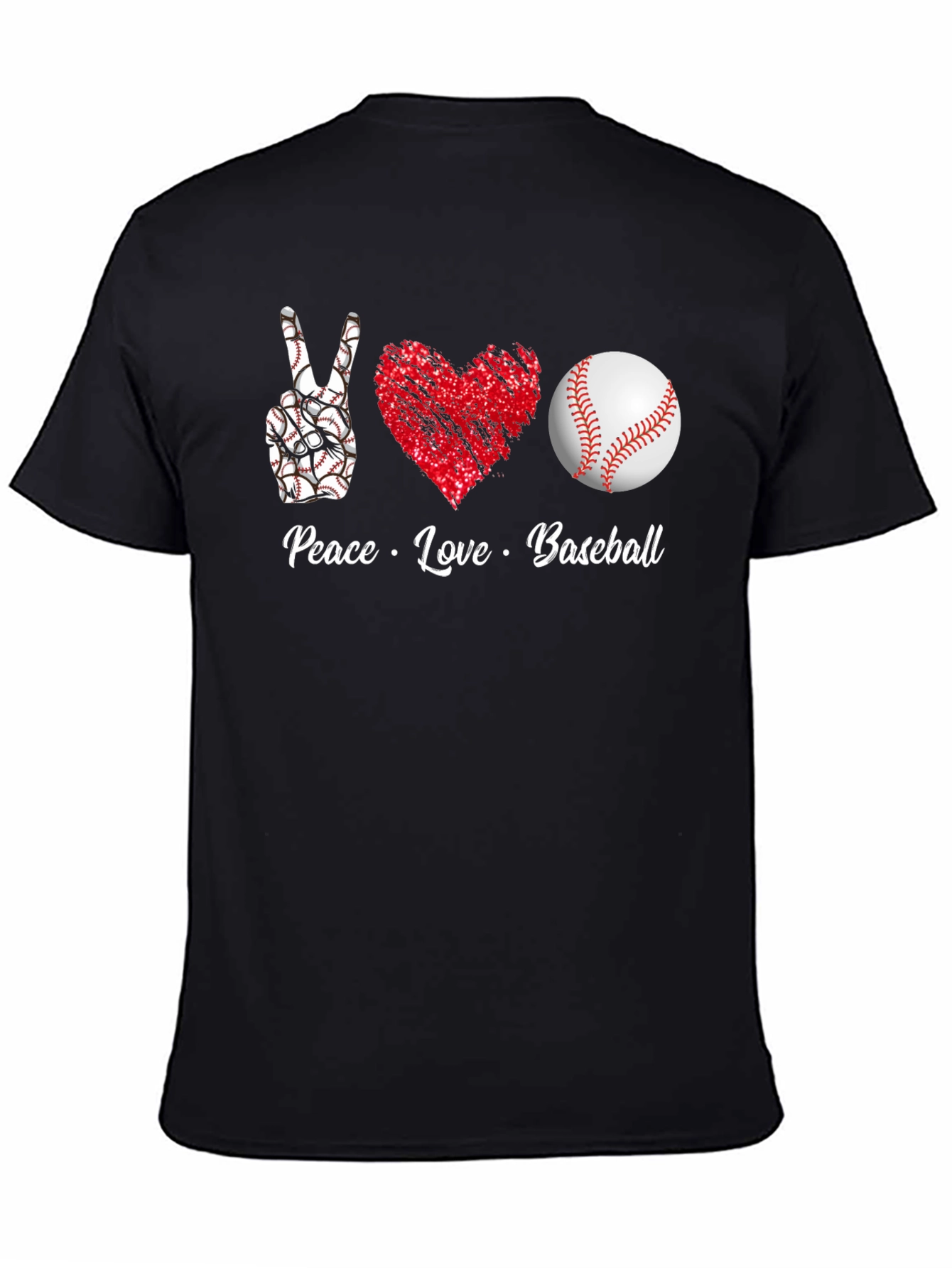 Peace Love Baseball T-Shirt Graphic Tee