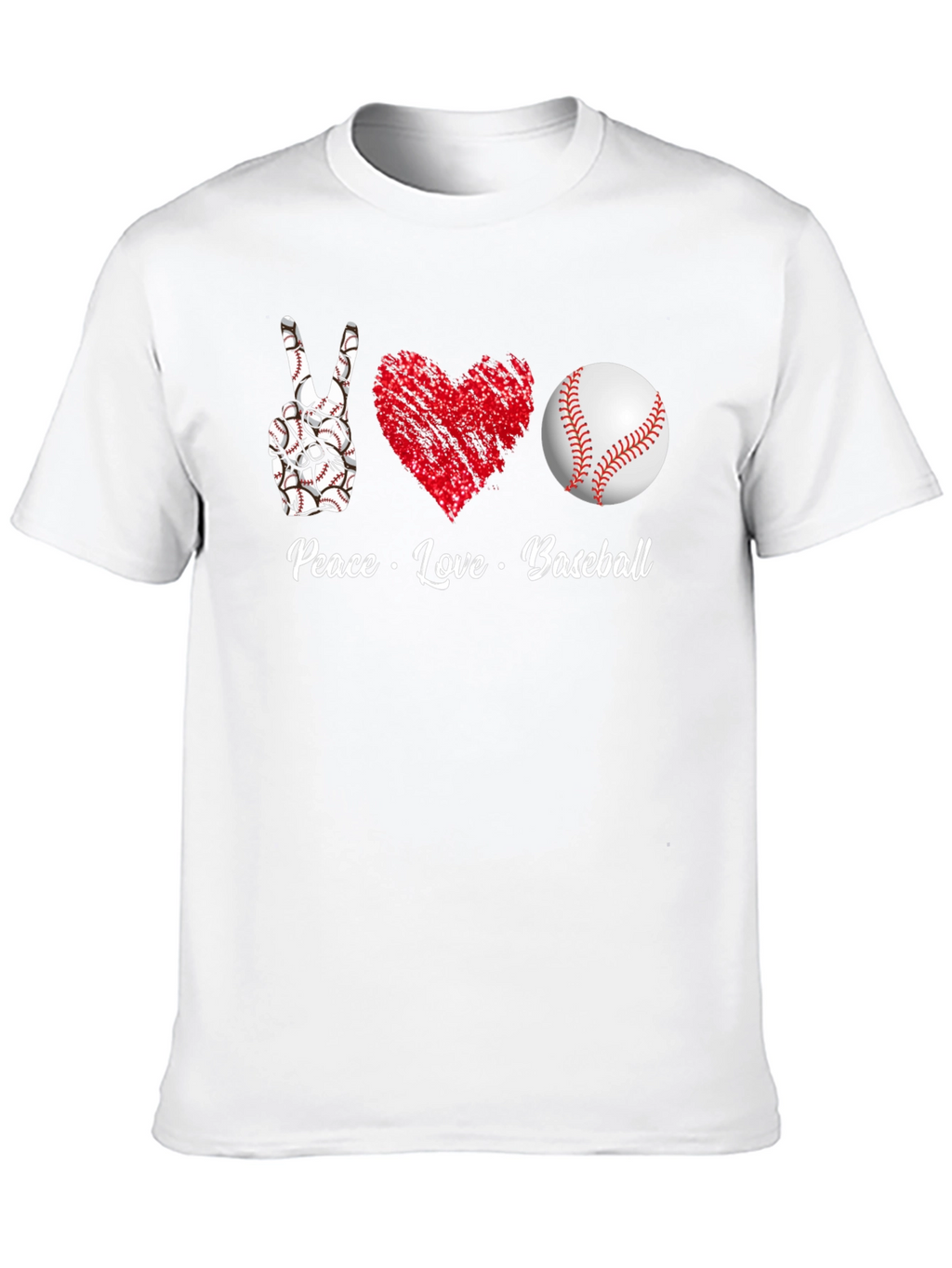 Peace Love Baseball T-Shirt Graphic Tee