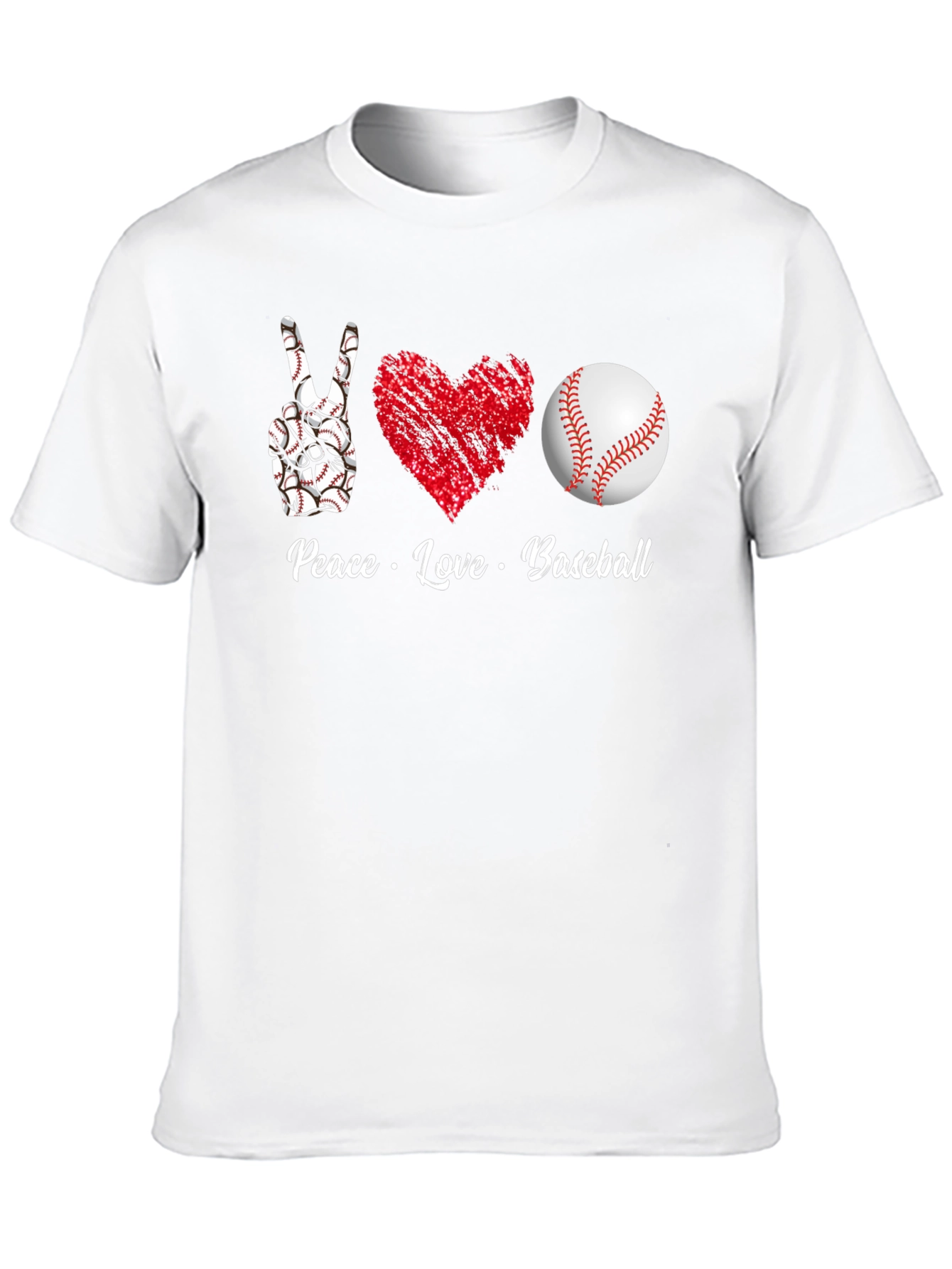 Peace Love Baseball T-Shirt Graphic Tee