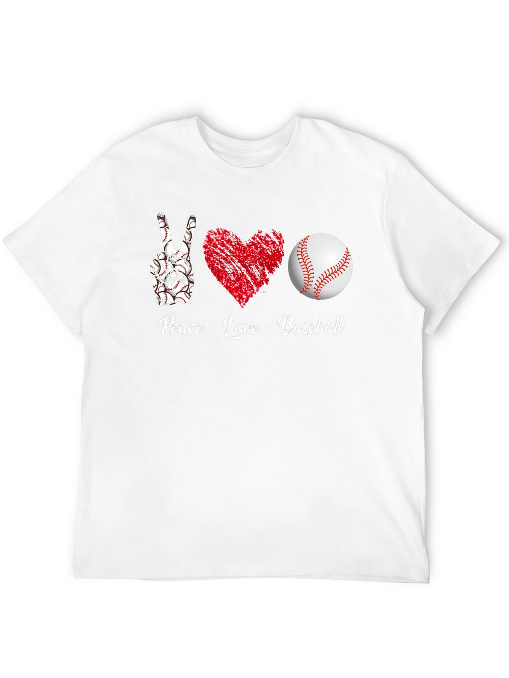 Peace Love Baseball T-Shirt Graphic Tee