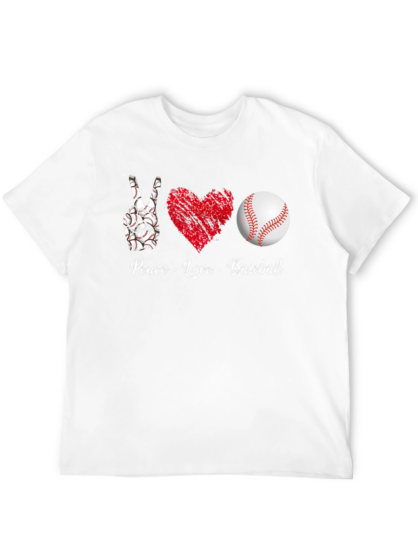 Peace Love Baseball T-Shirt Graphic Tee
