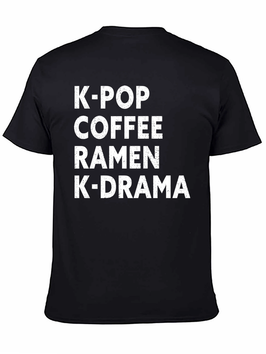 K-Pop Coffee Ramen K-Drama Black Graphic Tee