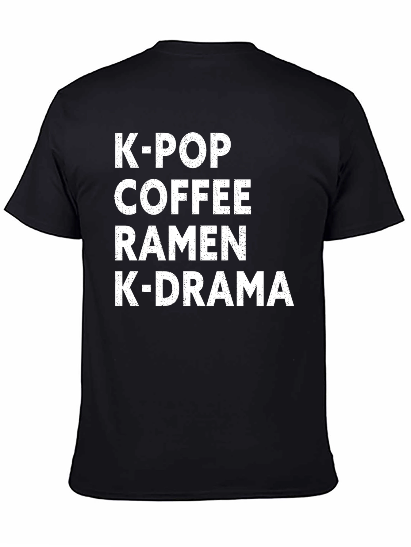K-Pop Coffee Ramen K-Drama Black Graphic Tee