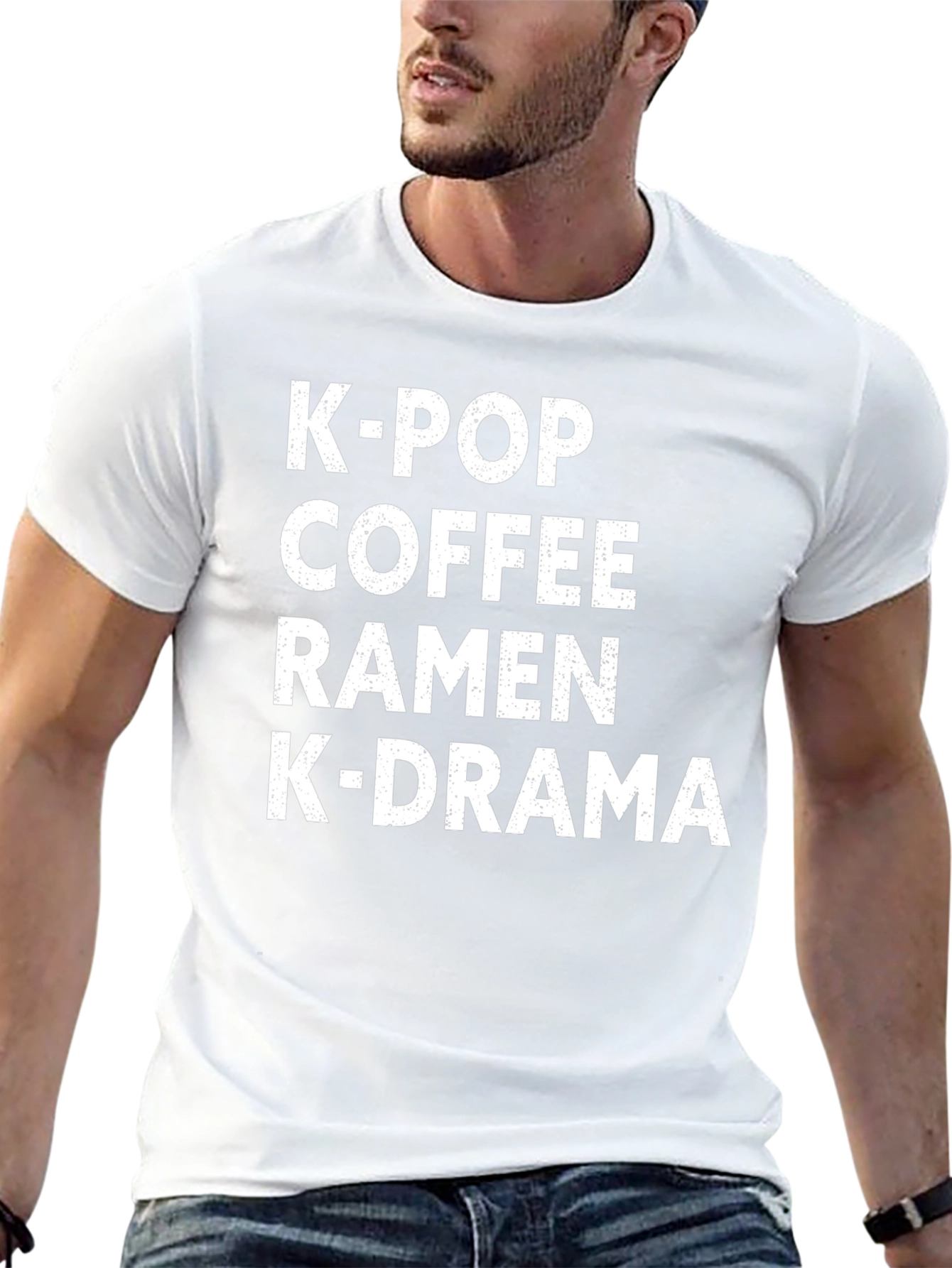 K-Pop Coffee Ramen K-Drama Black Graphic Tee