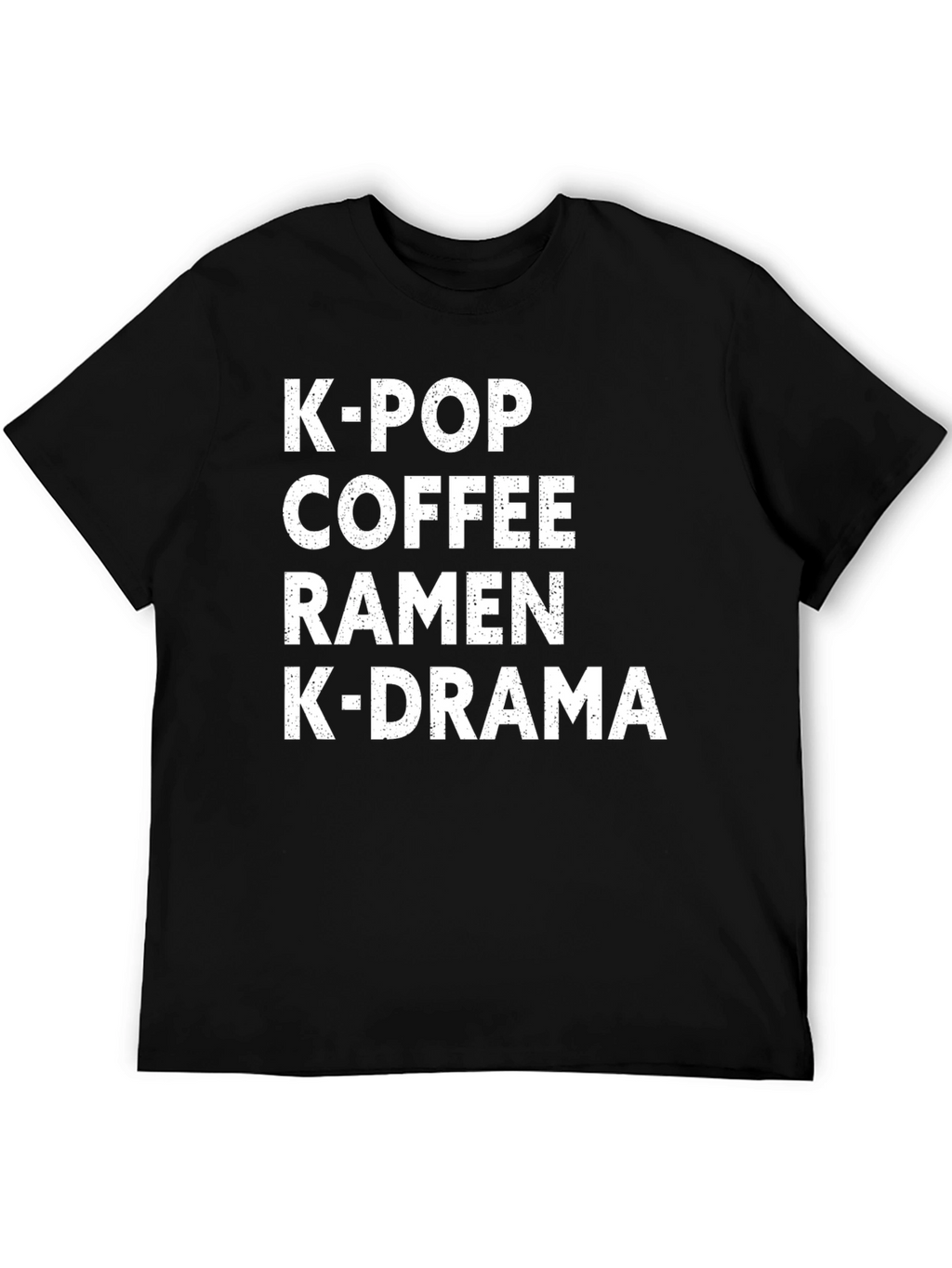 K-Pop Coffee Ramen K-Drama Black Graphic Tee