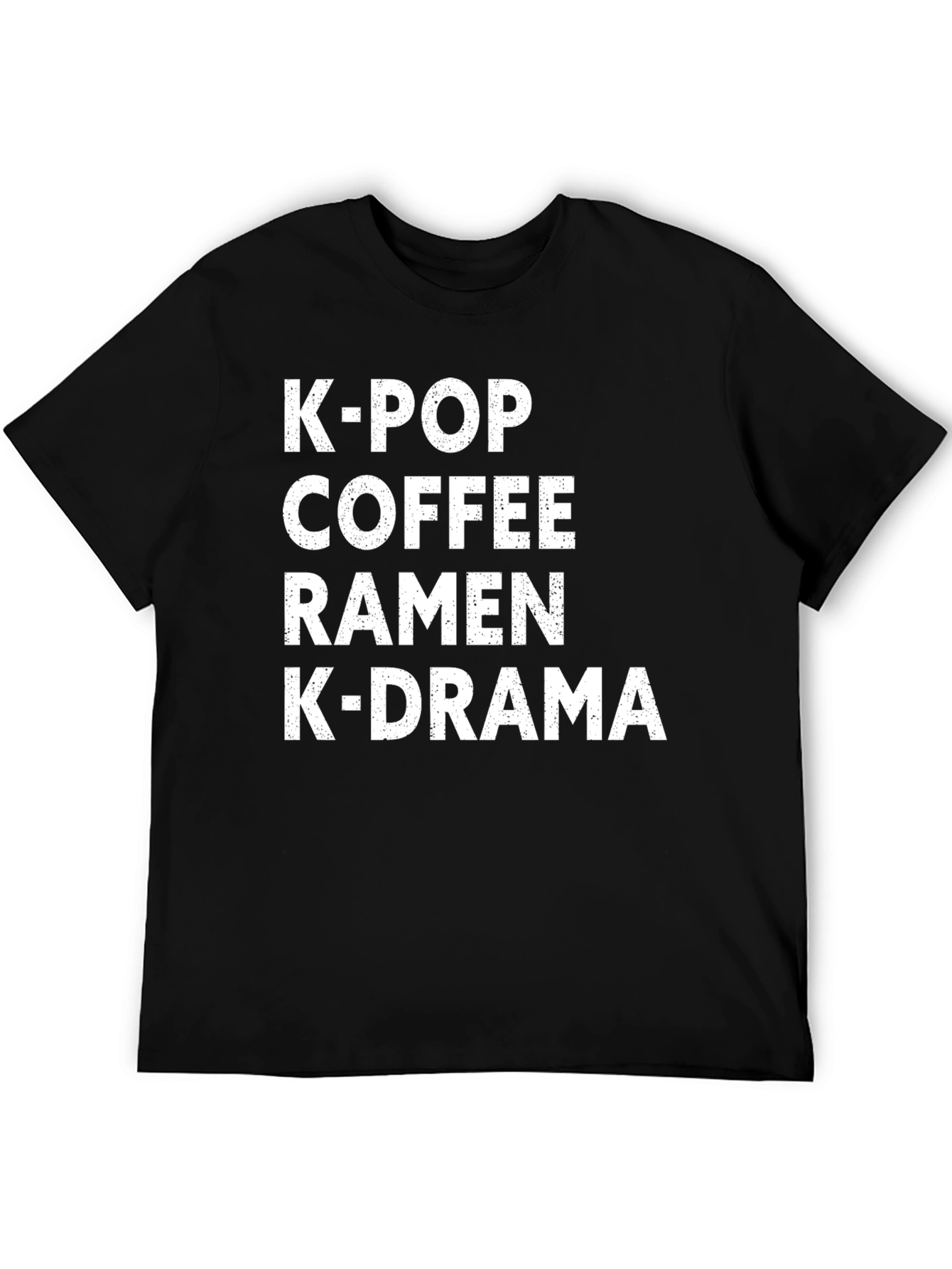 K-Pop Coffee Ramen K-Drama Black Graphic Tee