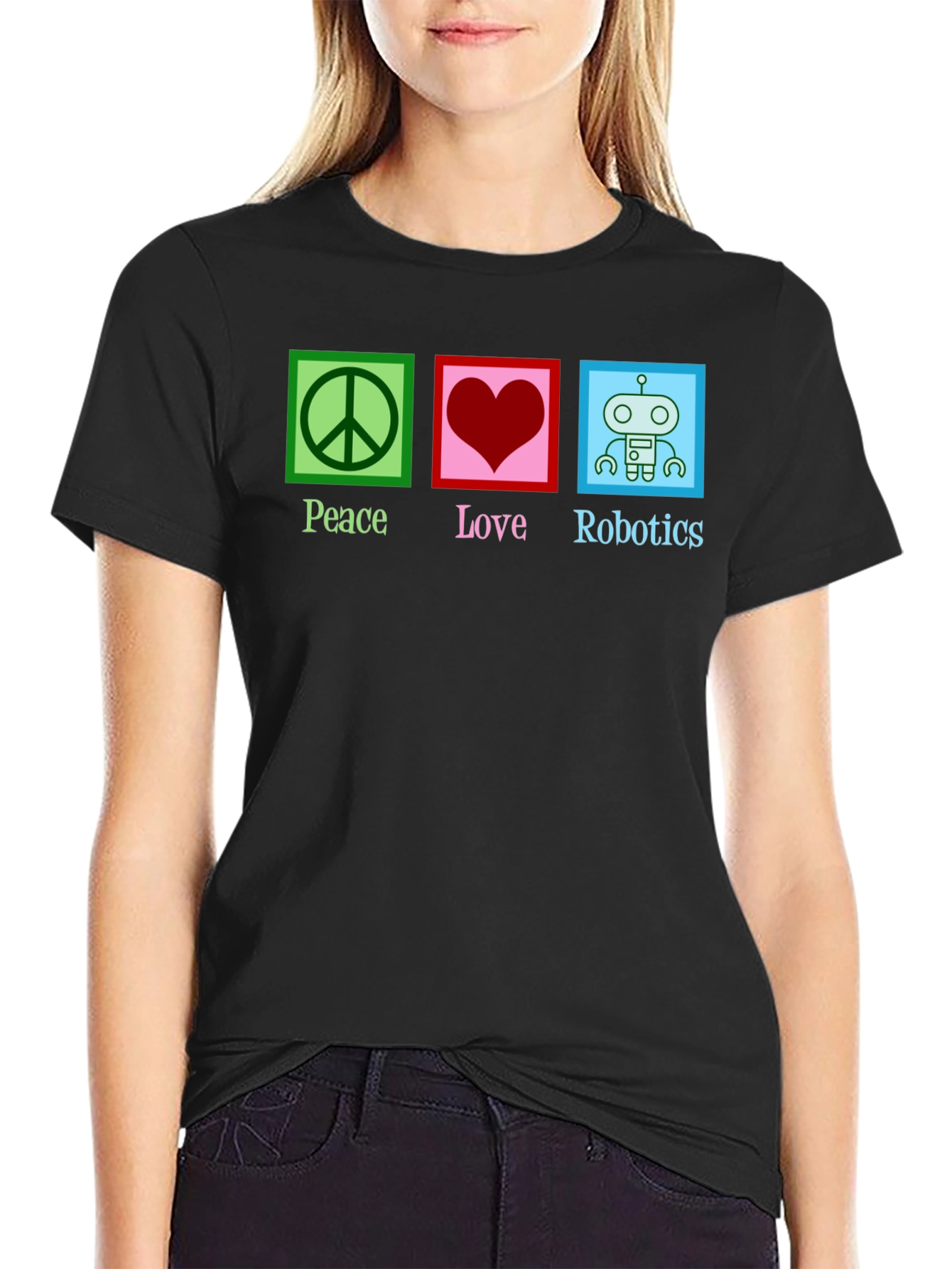Peace Love Robotics Graphic T-Shirt