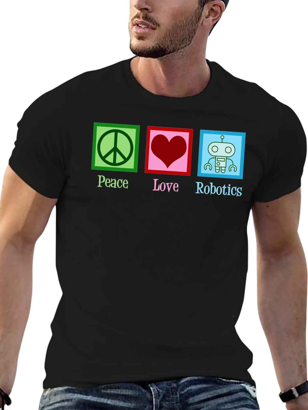 Peace Love Robotics Graphic T-Shirt