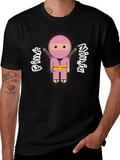 Pink Ninja Graphic T-Shirt - Funny Cartoon Tee