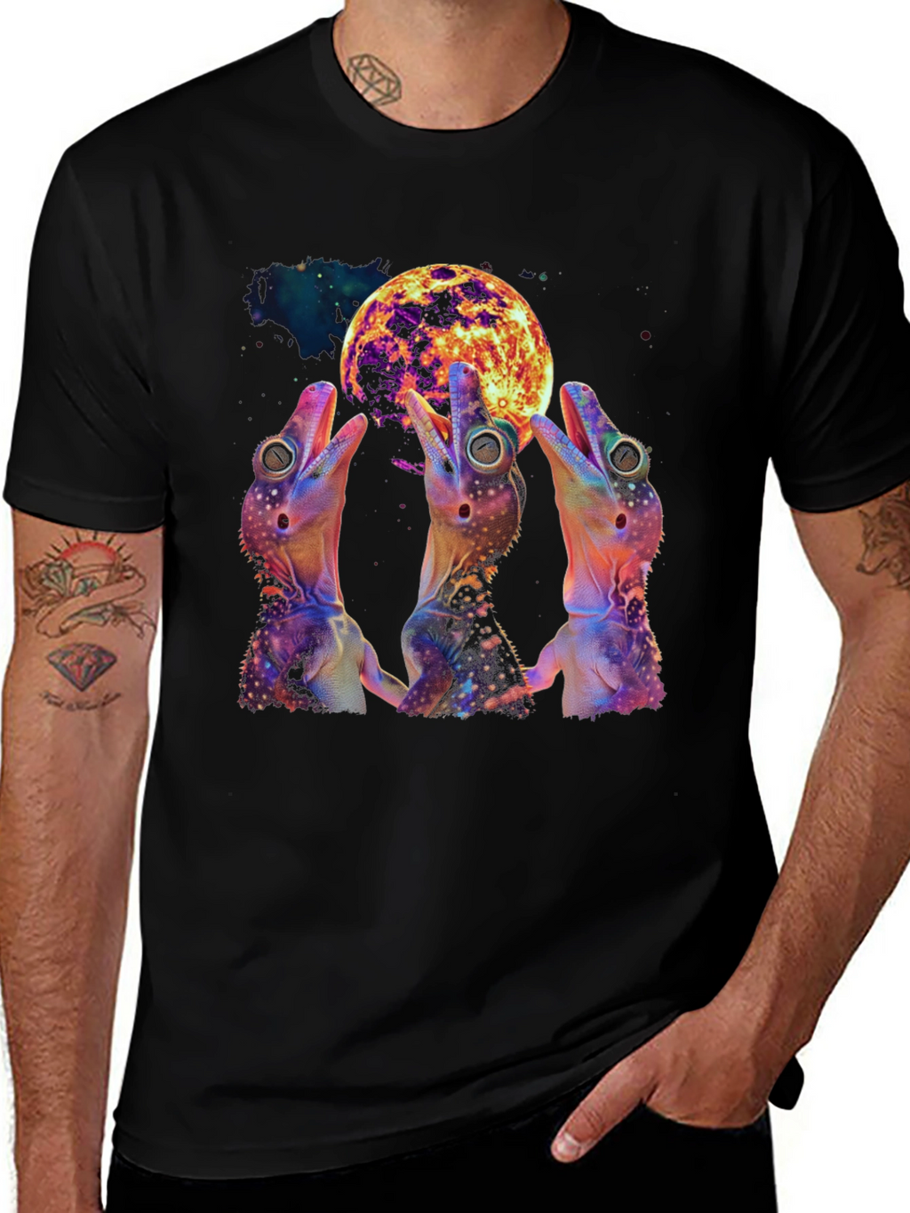 Cosmic Gecko Moon T-Shirt