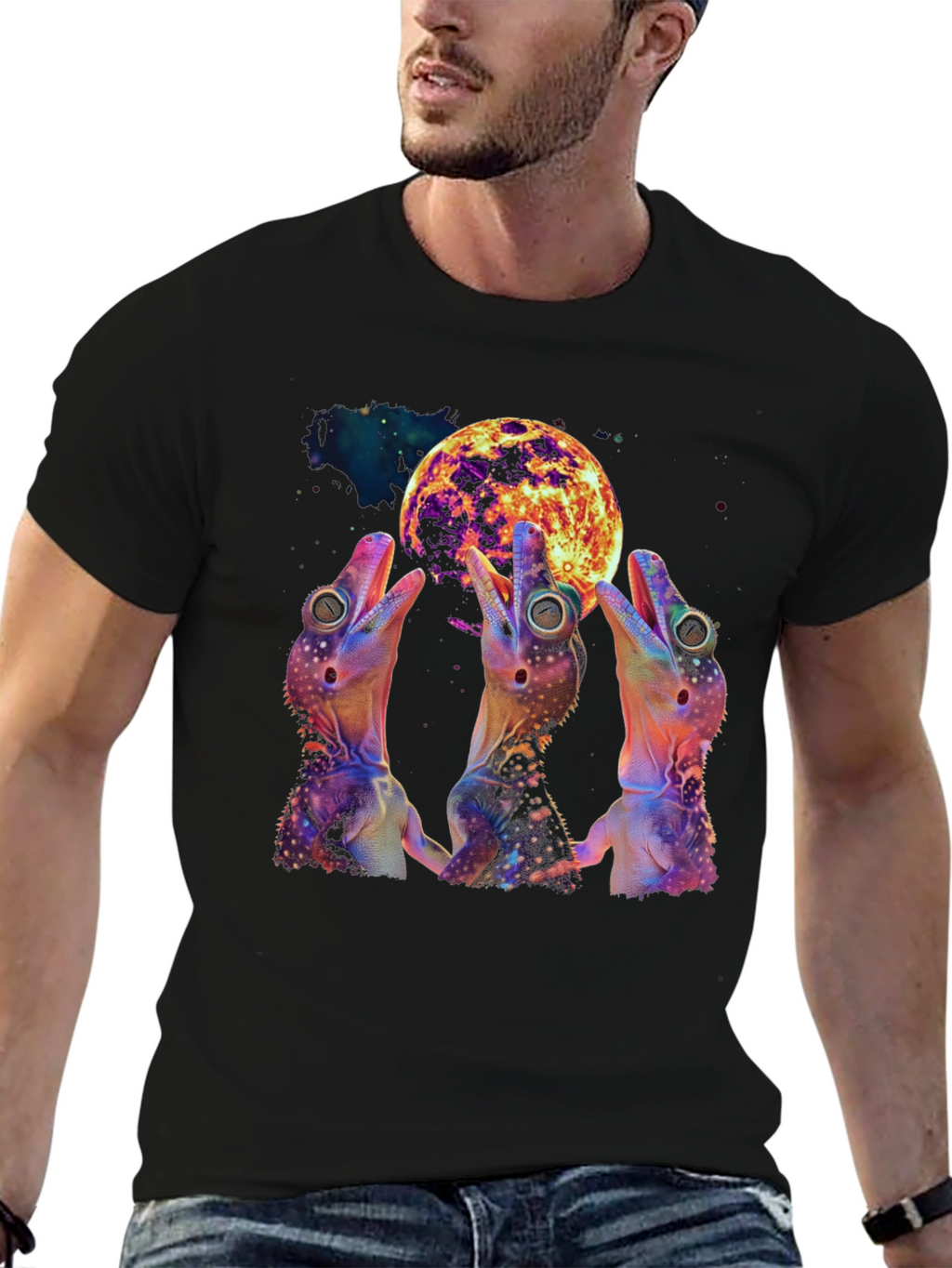 Cosmic Gecko Moon T-Shirt
