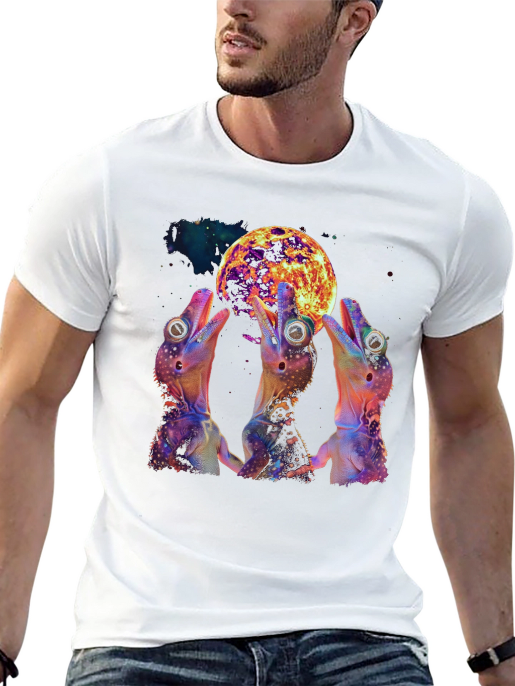 Cosmic Gecko Moon T-Shirt