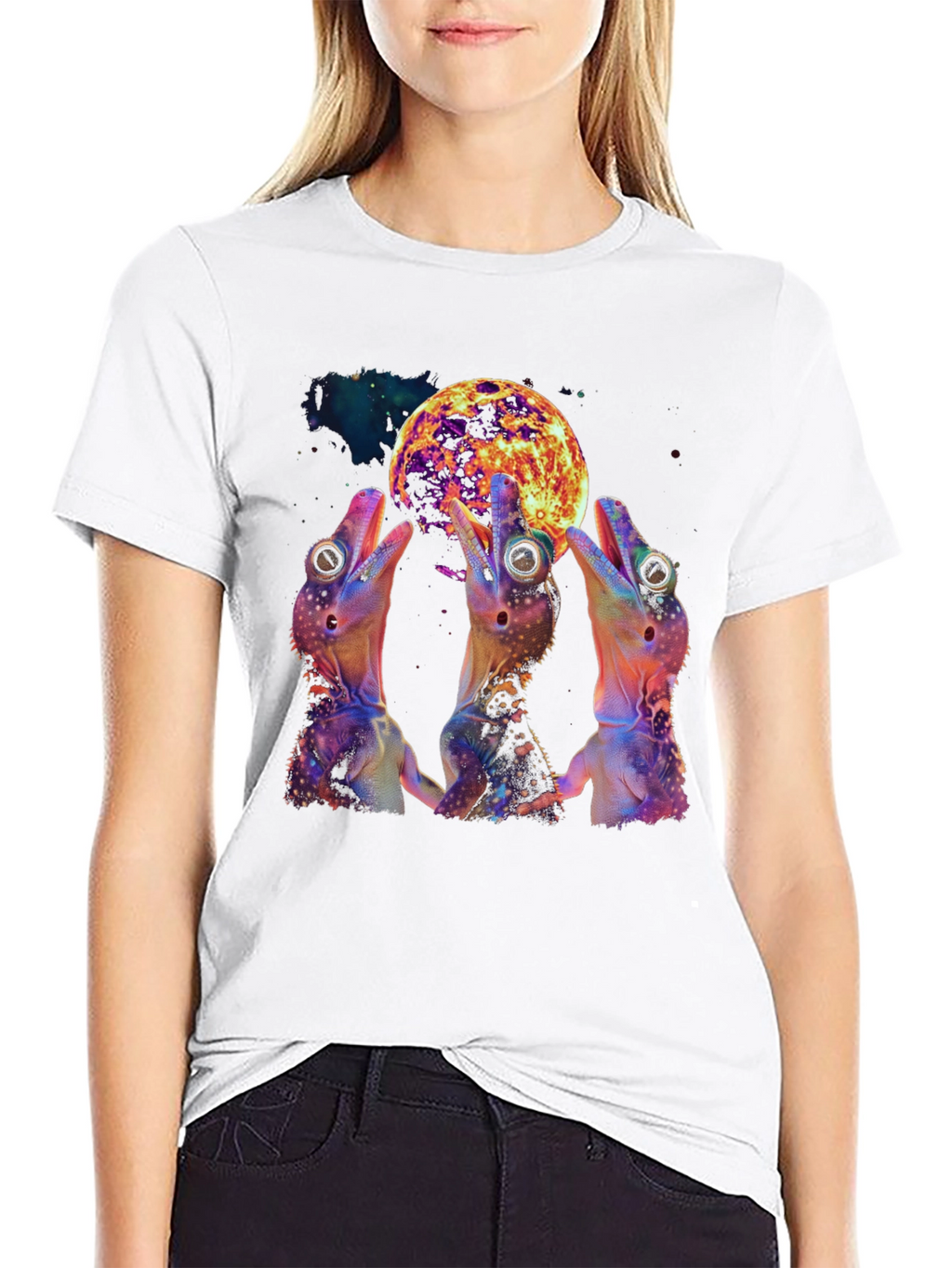 Cosmic Gecko Moon T-Shirt