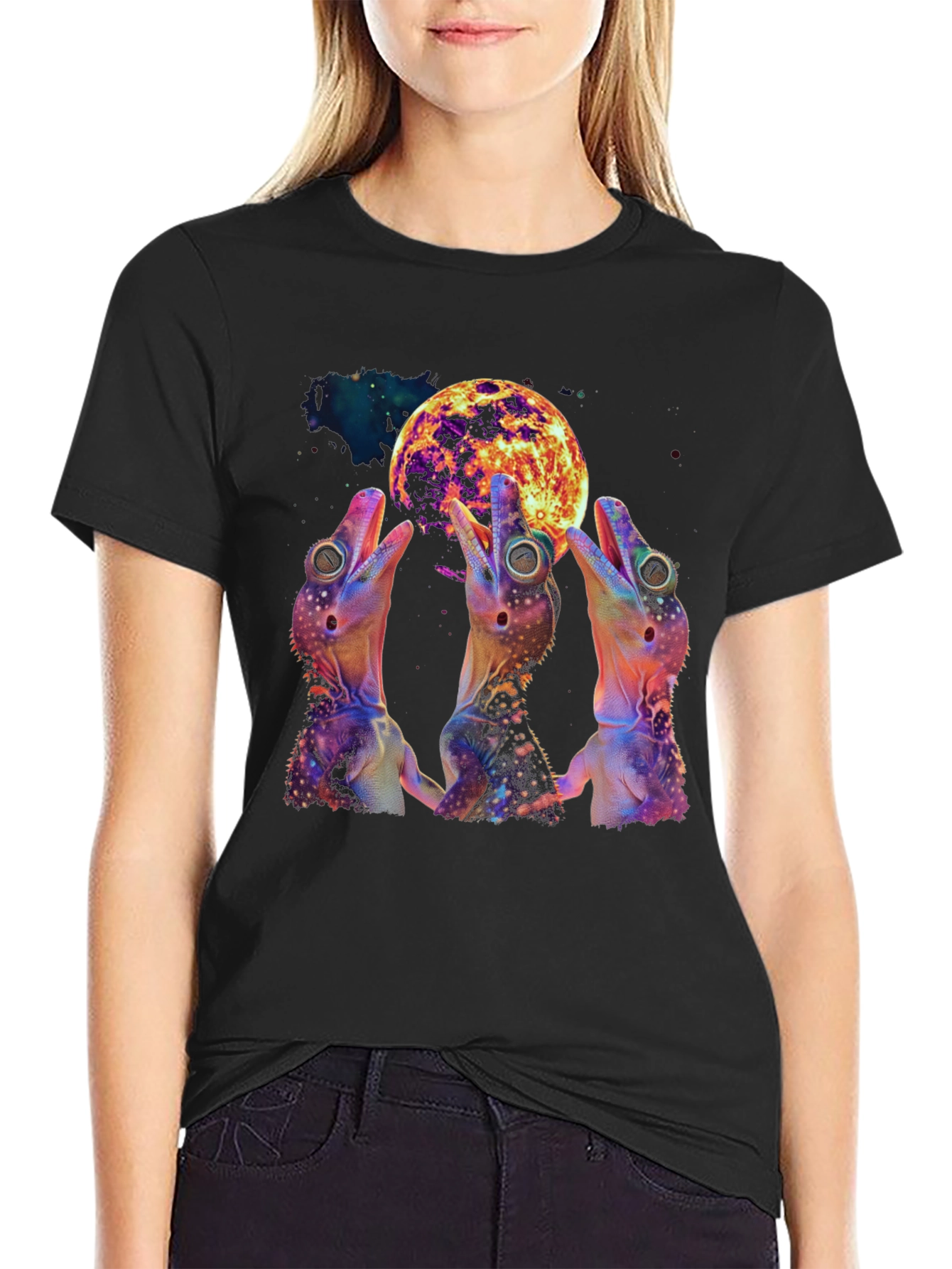 Cosmic Gecko Moon T-Shirt