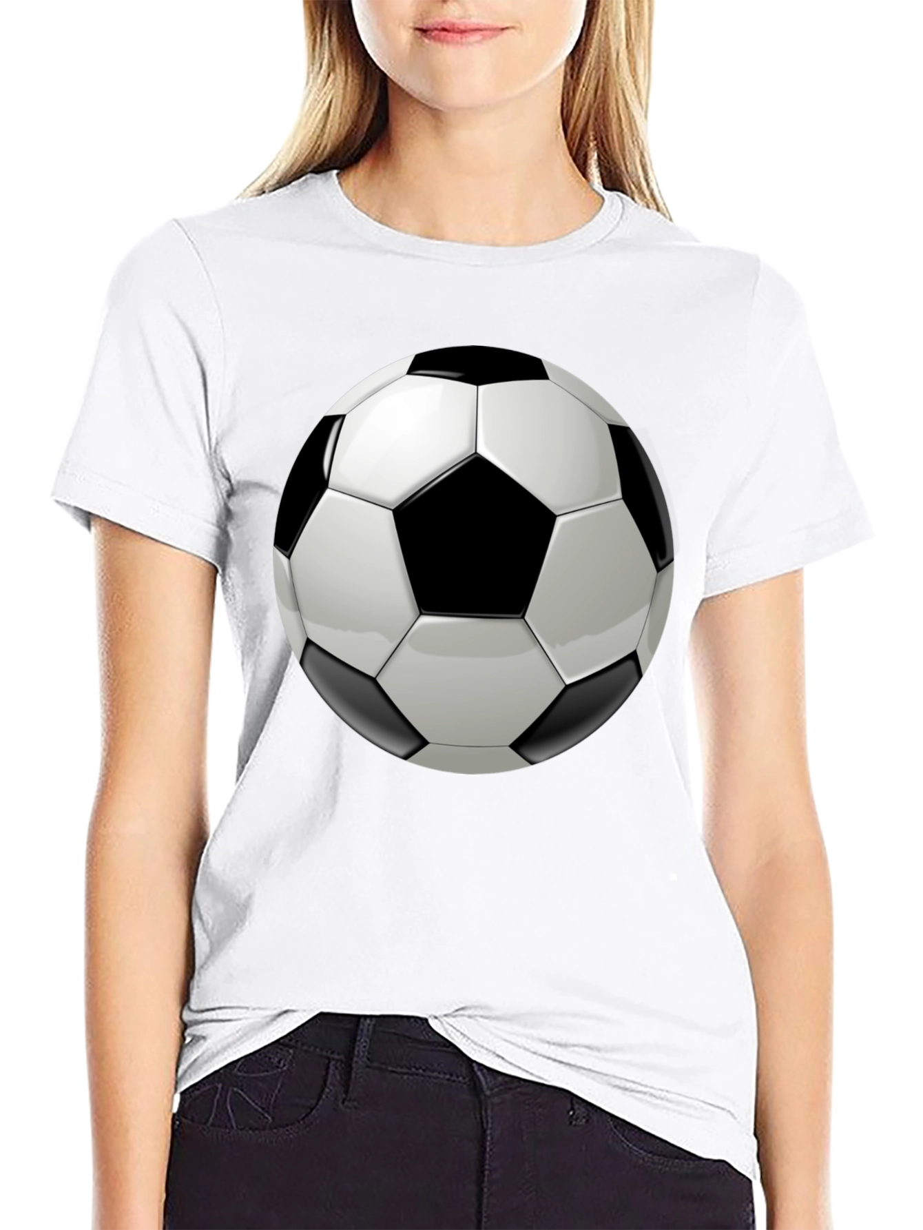 Soccer Ball Graphic Black T-Shirt