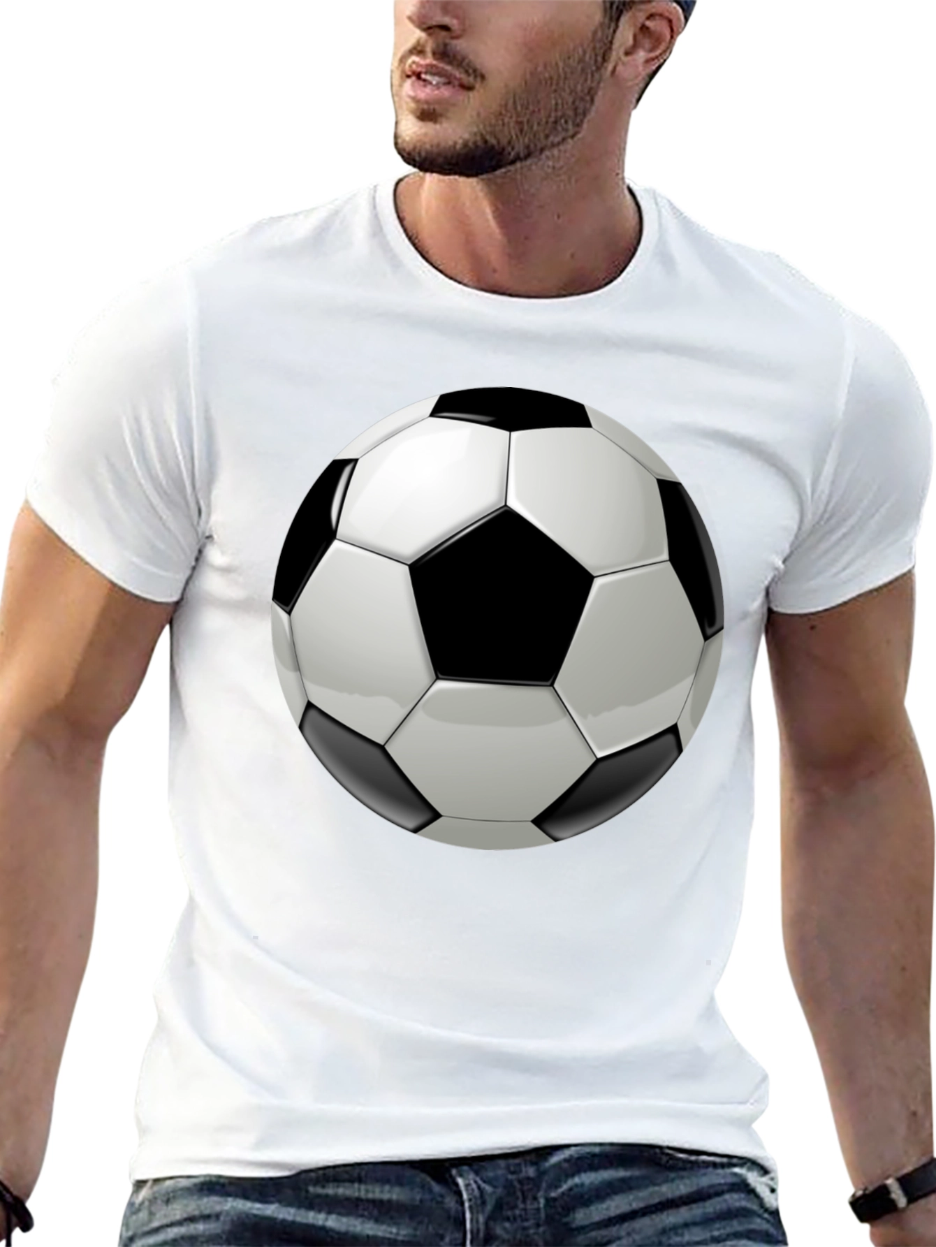 Soccer Ball Graphic Black T-Shirt