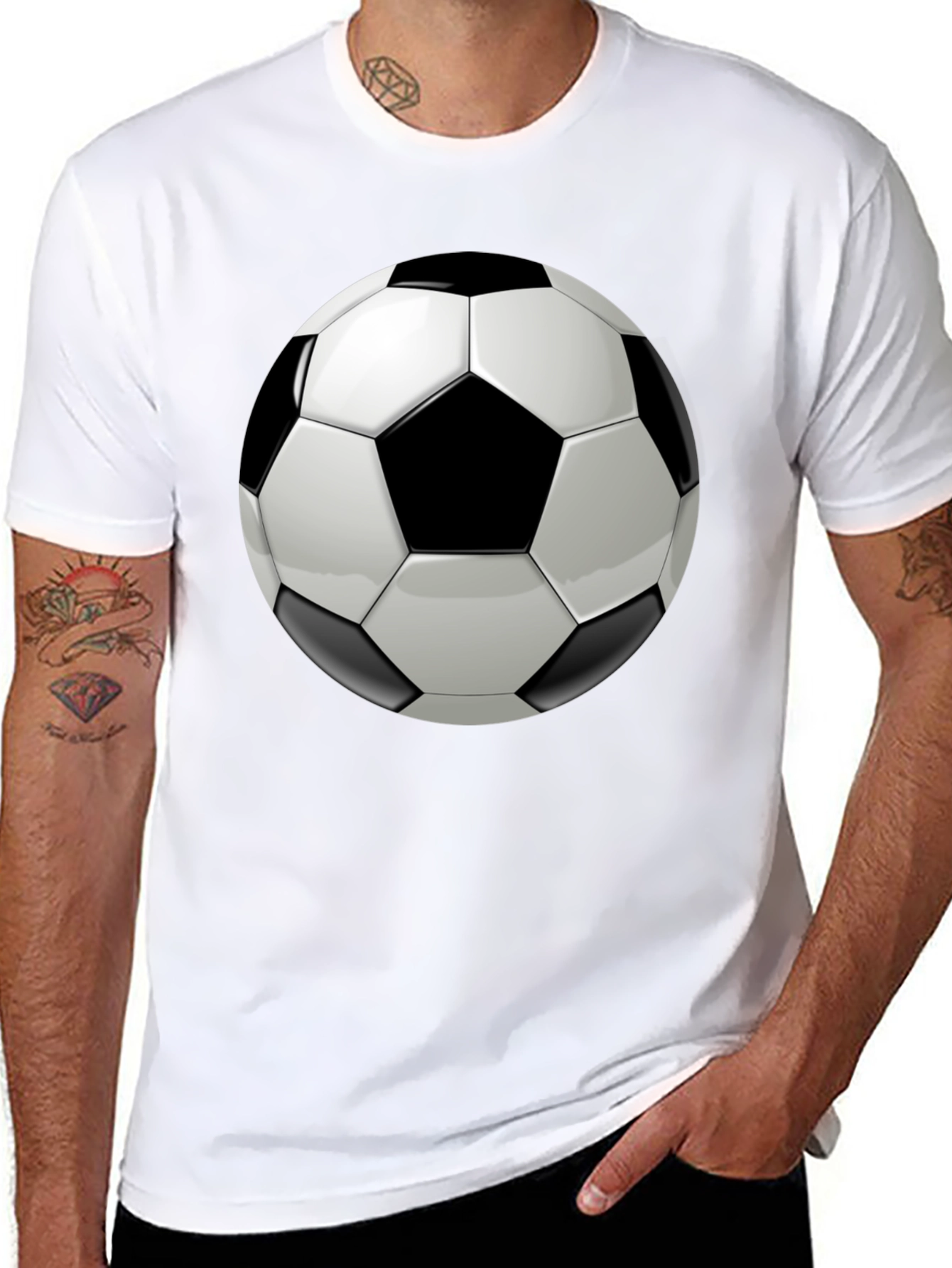 Soccer Ball Graphic Black T-Shirt