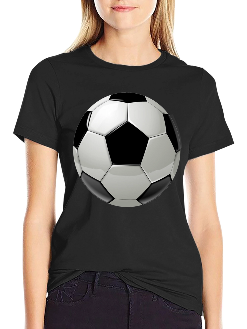 Soccer Ball Graphic Black T-Shirt