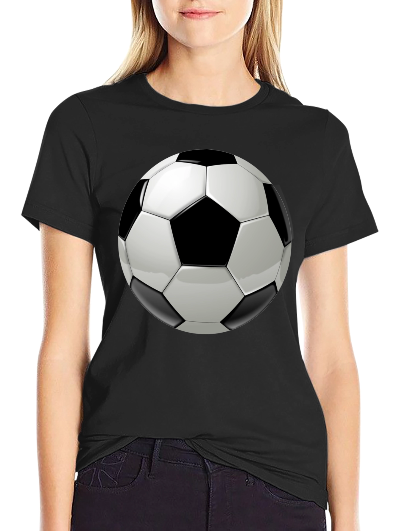 Soccer Ball Graphic Black T-Shirt