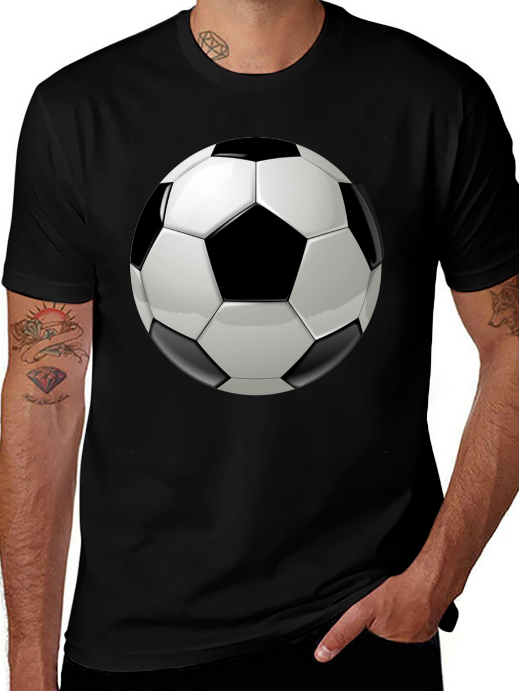Soccer Ball Graphic Black T-Shirt