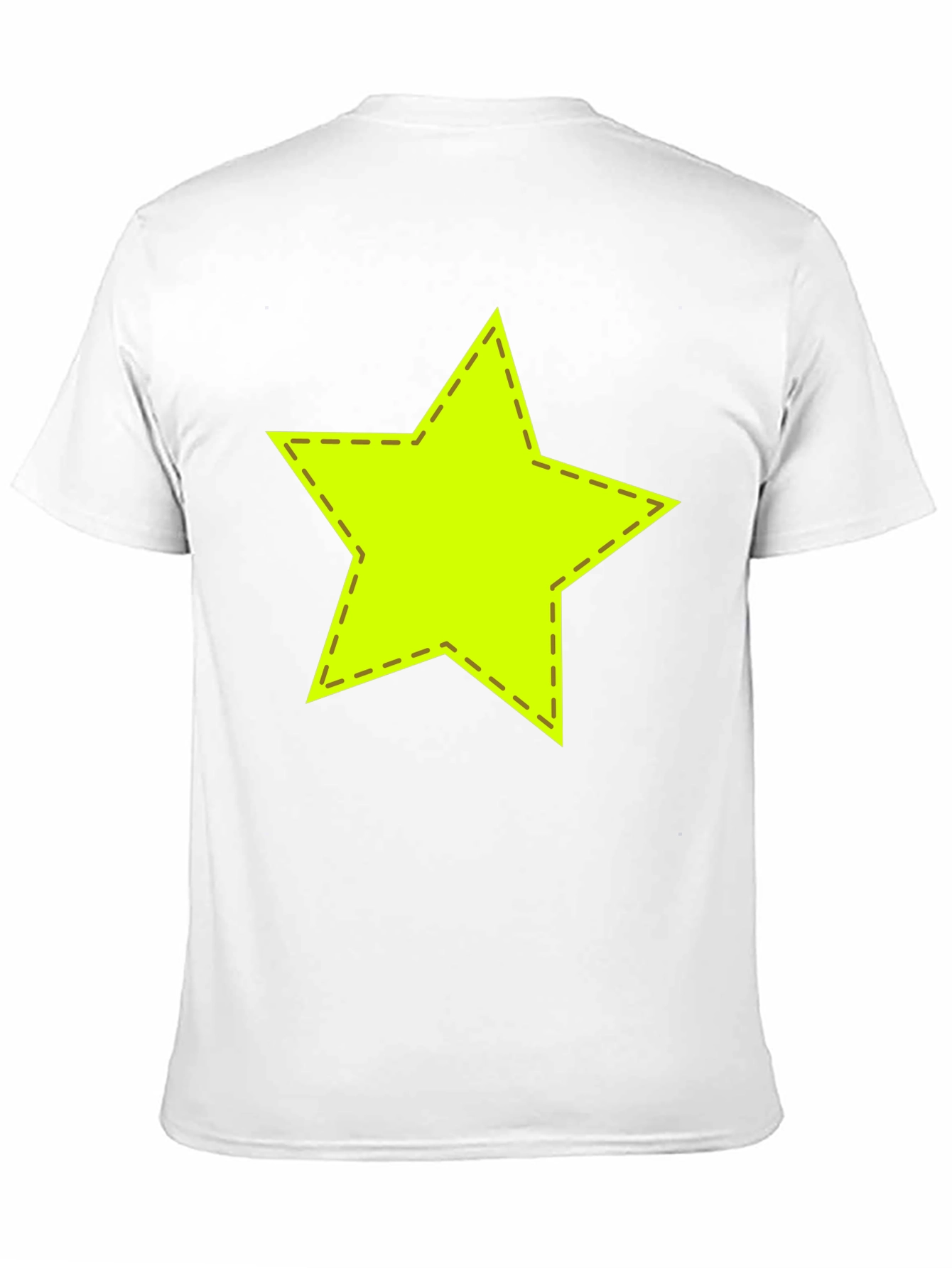 Neon Star Stitched Graphic Black T-Shirt
