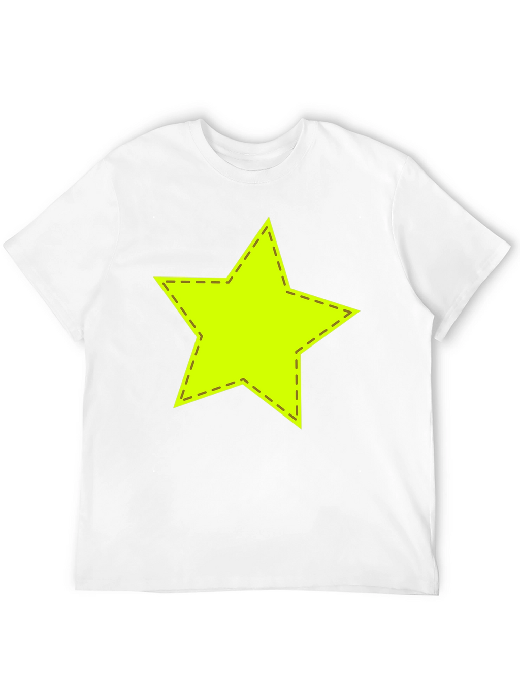 Neon Star Stitched Graphic Black T-Shirt