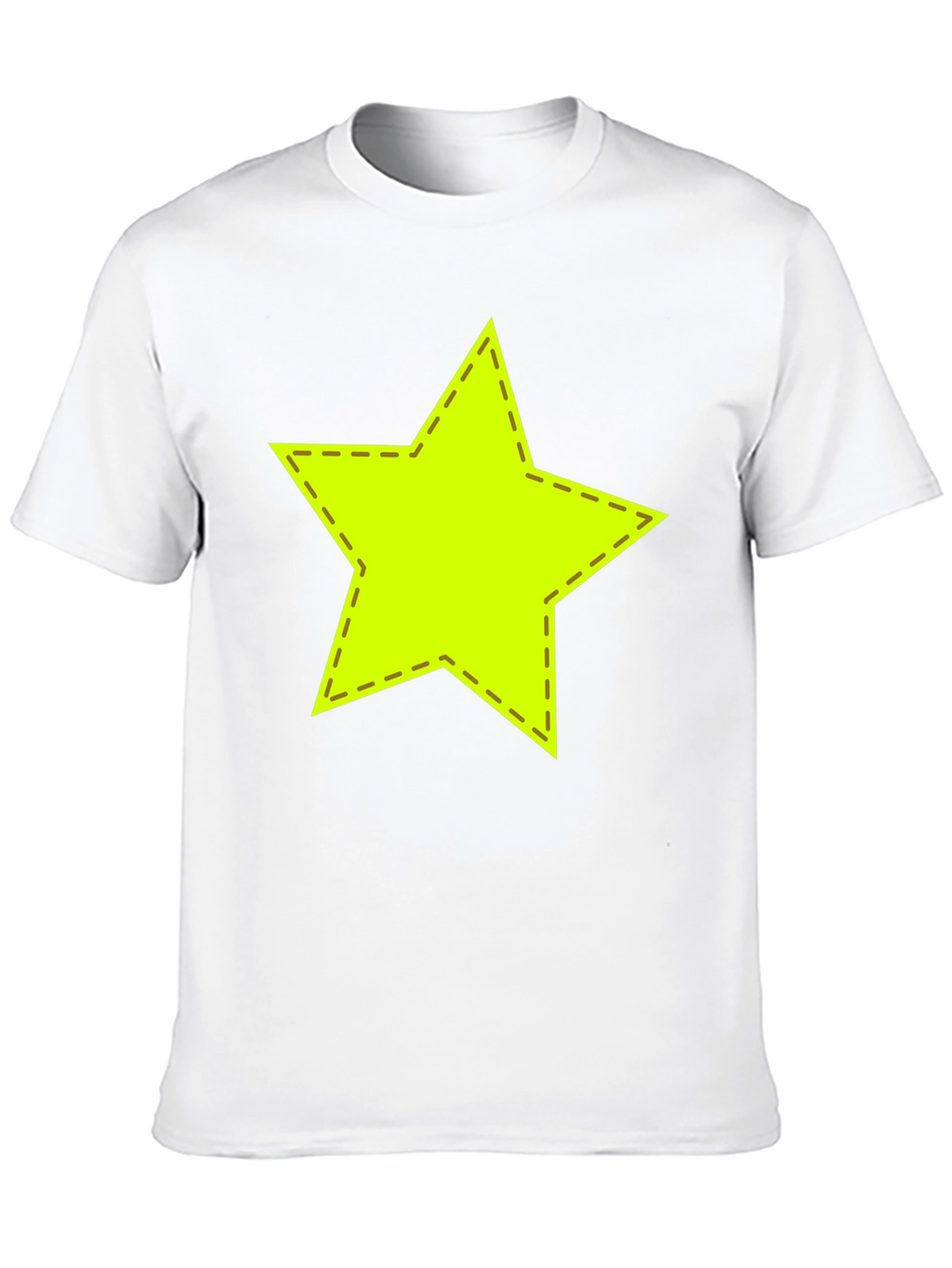 Neon Star Stitched Graphic Black T-Shirt