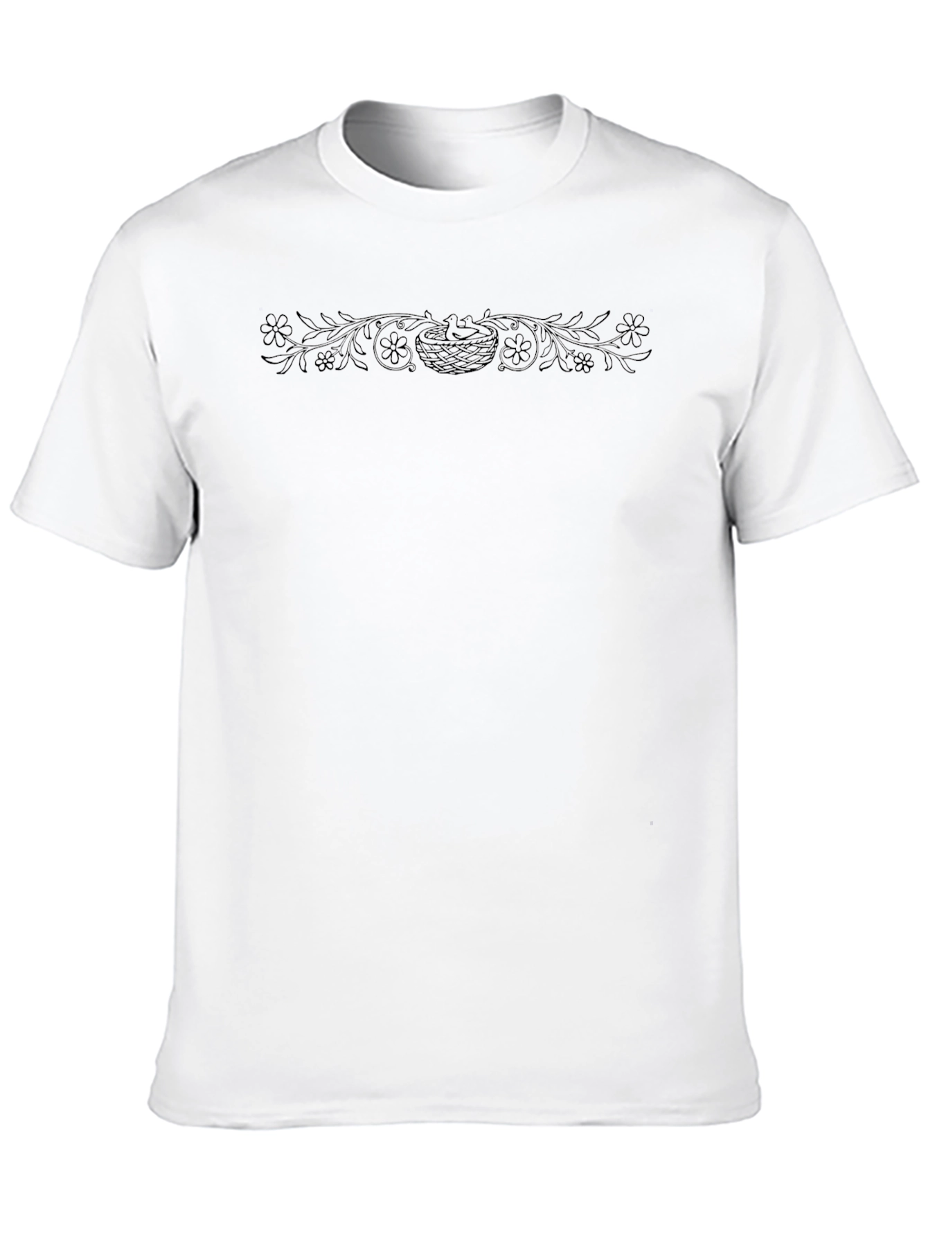 Mens Black Floral Graphic Tee