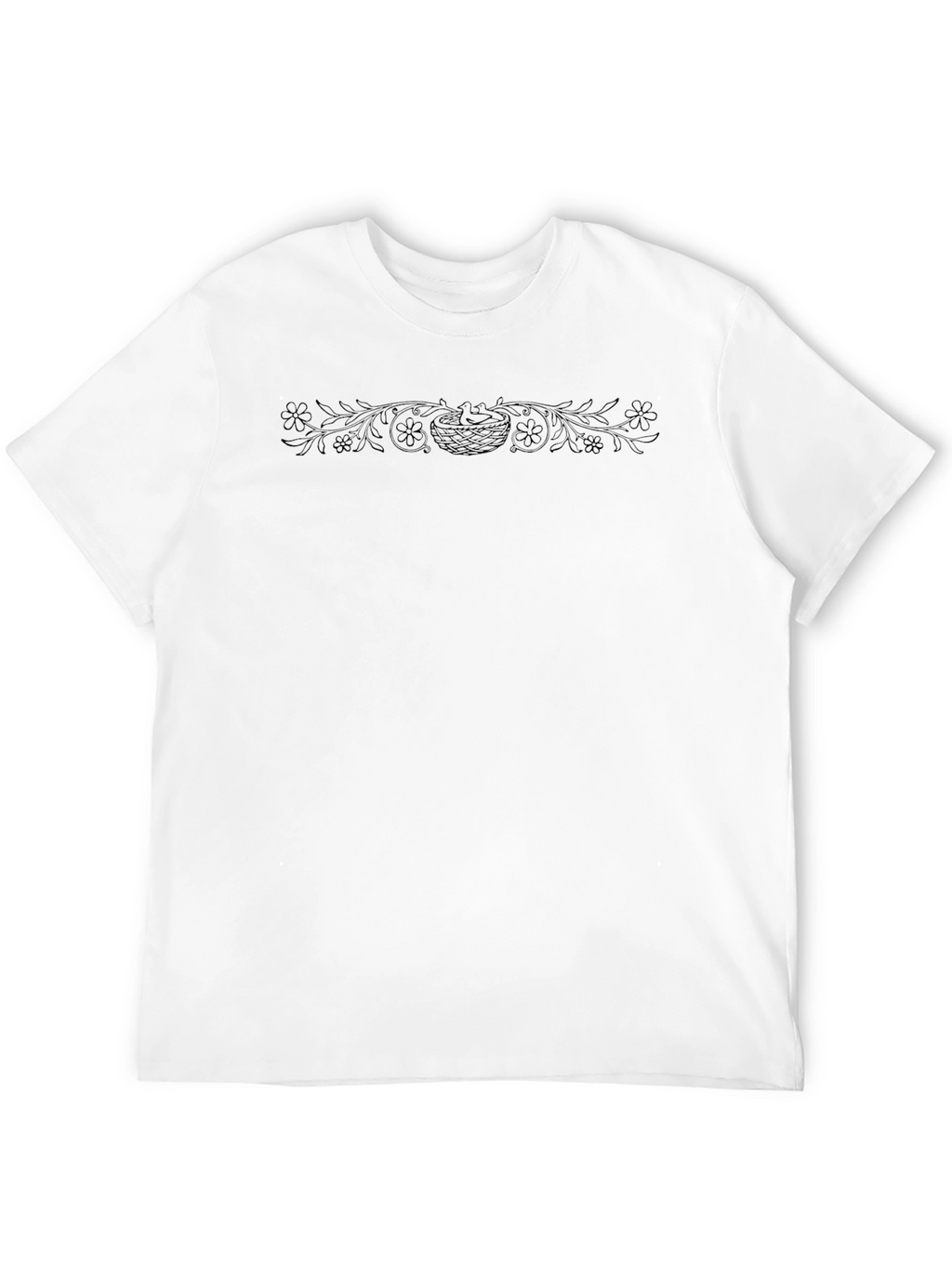 Mens Black Floral Graphic Tee