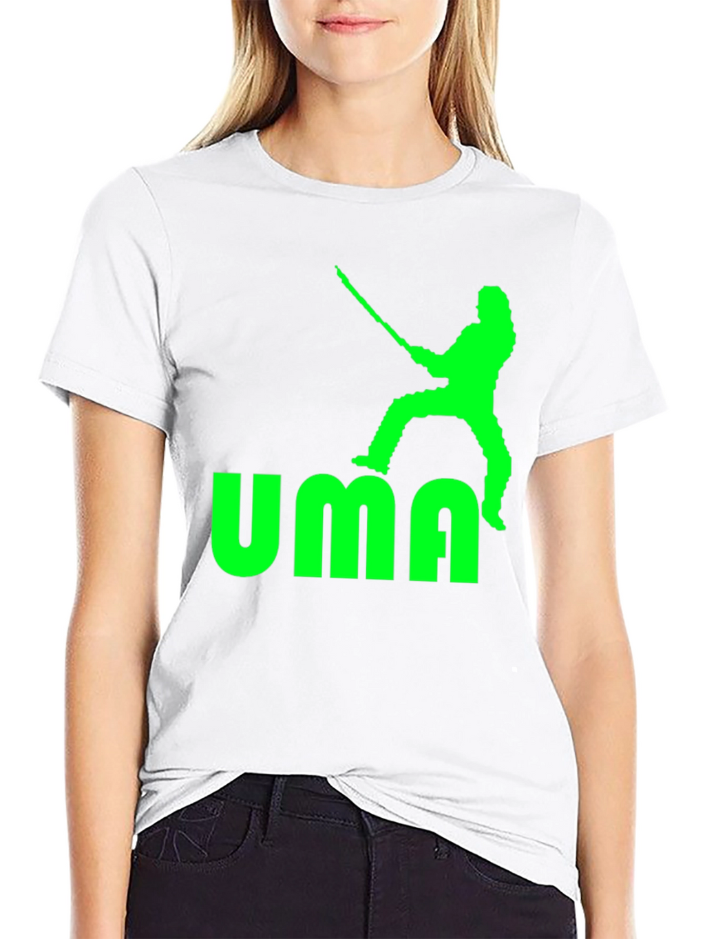 UMA T-Shirt - Black with Green Graphic Print