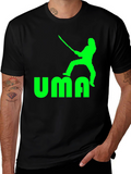 UMA T-Shirt - Black with Green Graphic Print