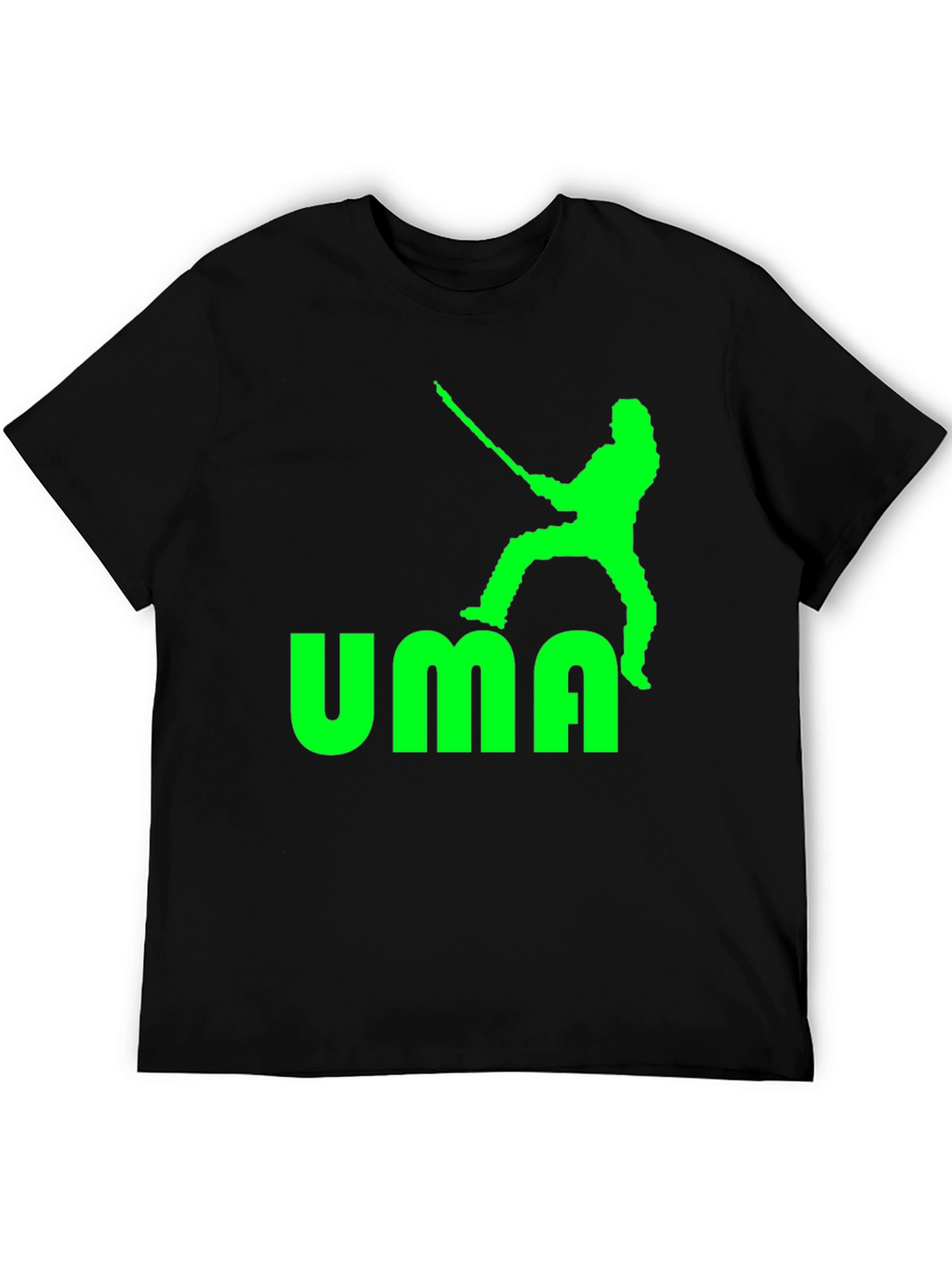 UMA T-Shirt - Black with Green Graphic Print