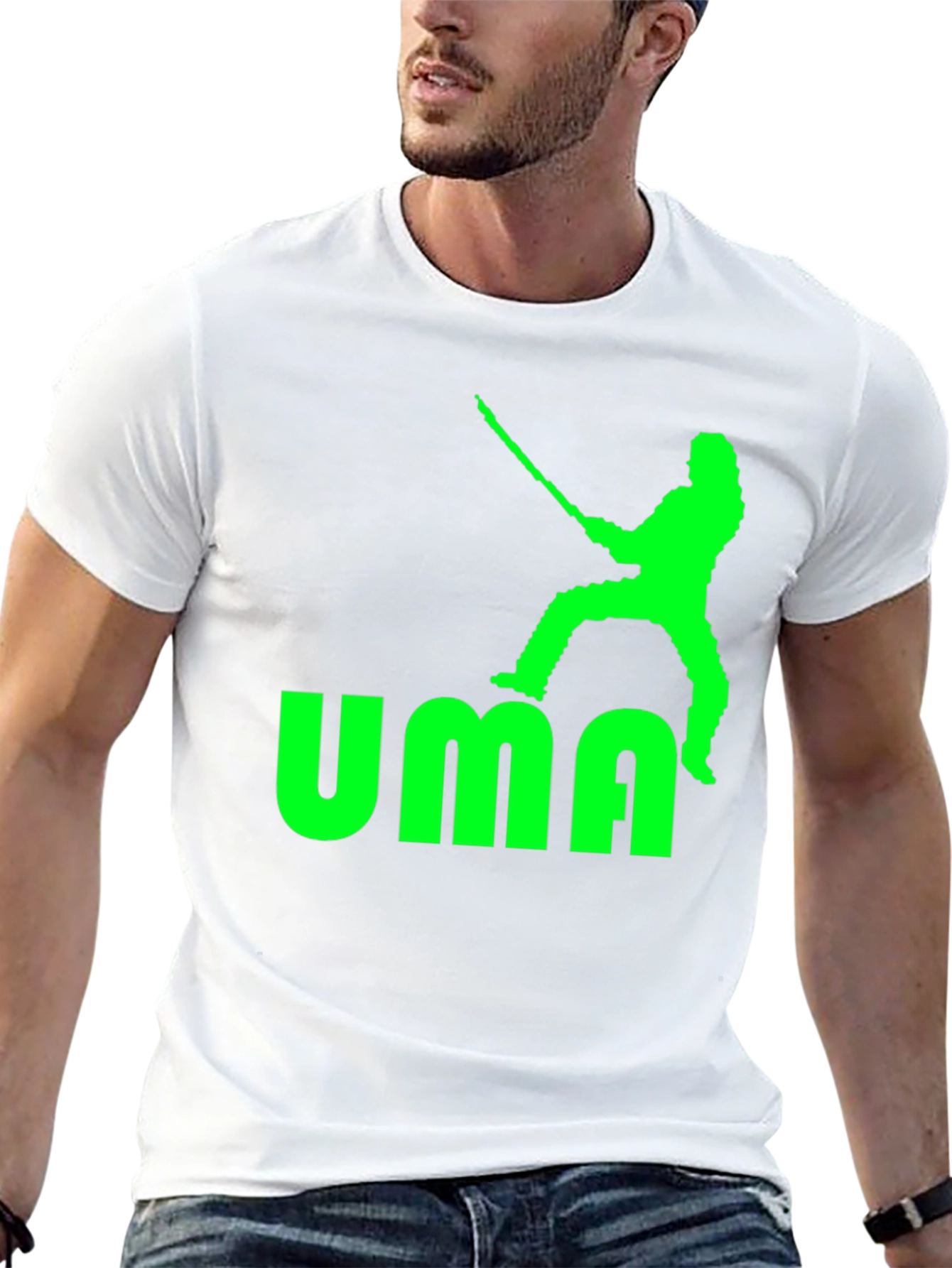 UMA T-Shirt - Black with Green Graphic Print