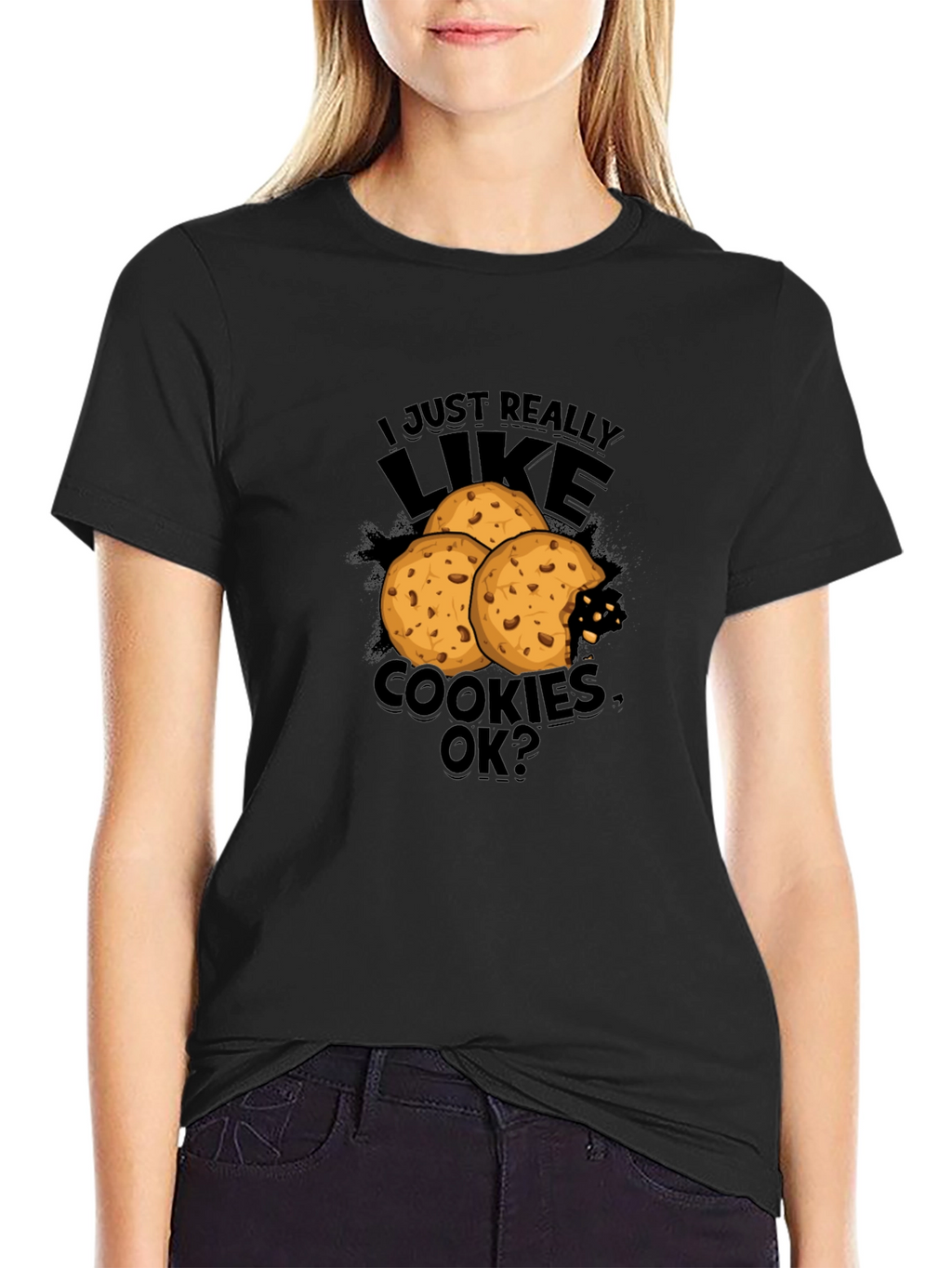 Cookie Lover Graphic Tee - Black T-Shirt