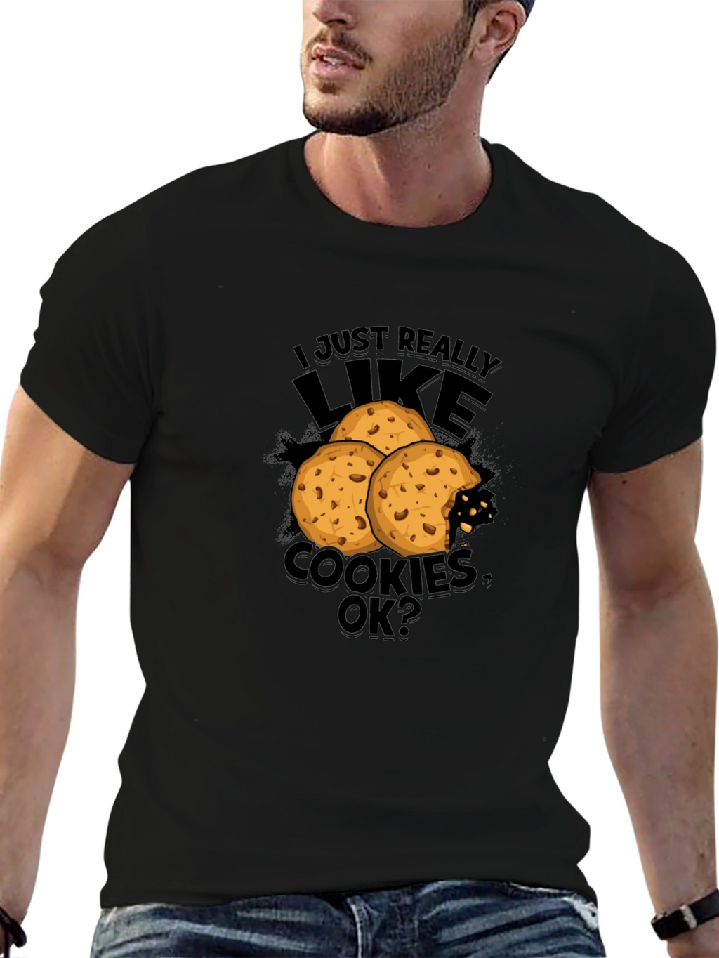 Cookie Lover Graphic Tee - Black T-Shirt
