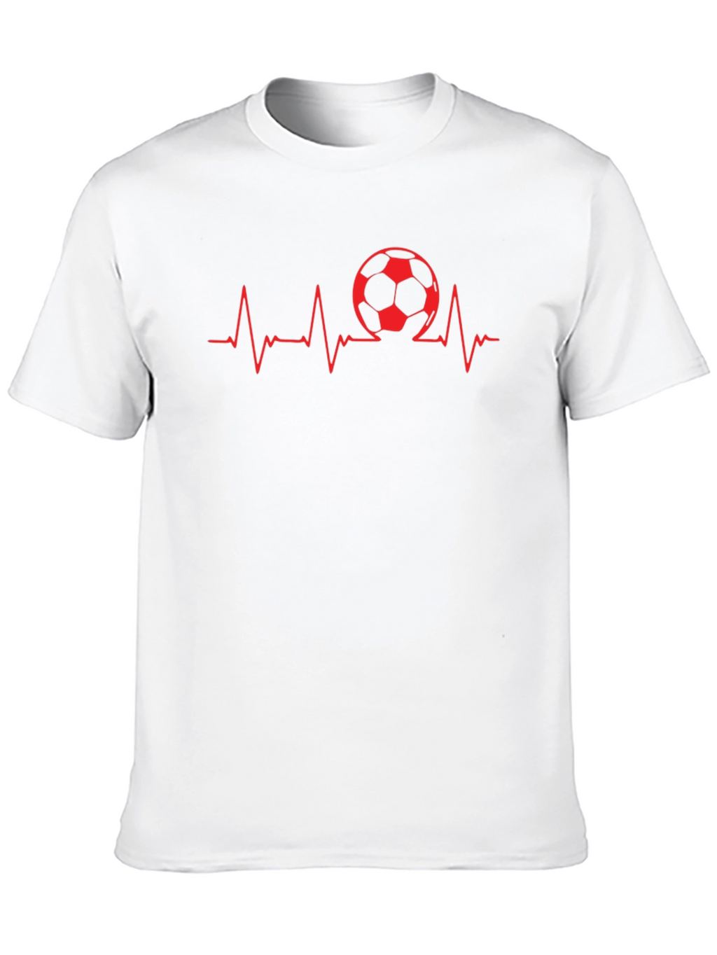 Soccer Heartbeat Graphic Tee - Black Cotton T-Shirt
