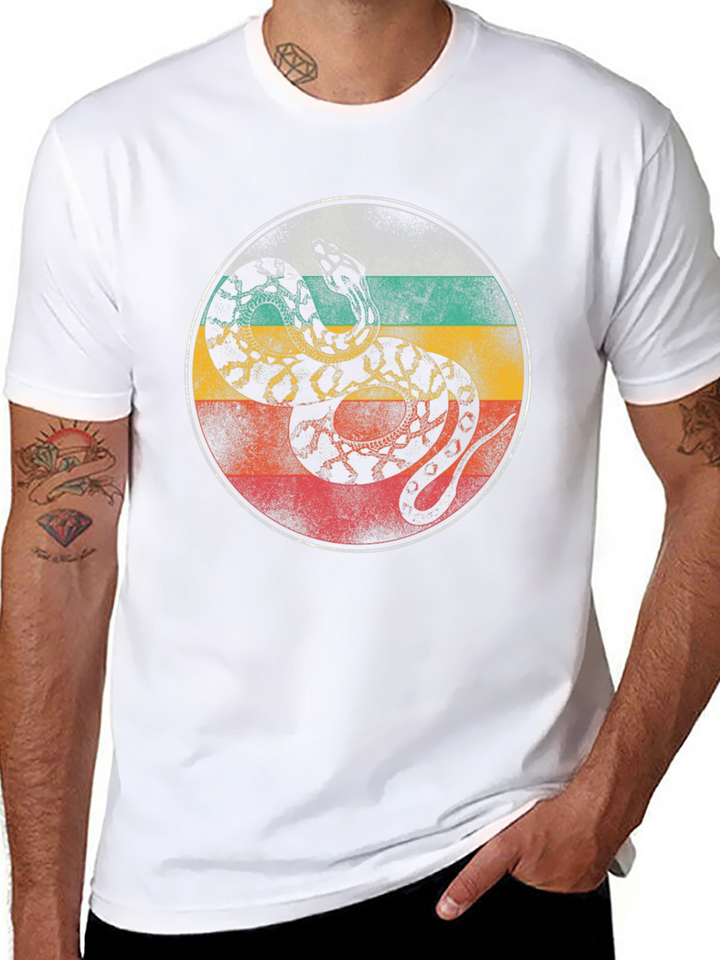 Retro Snake Graphic T-Shirt - Cool Animal Tee