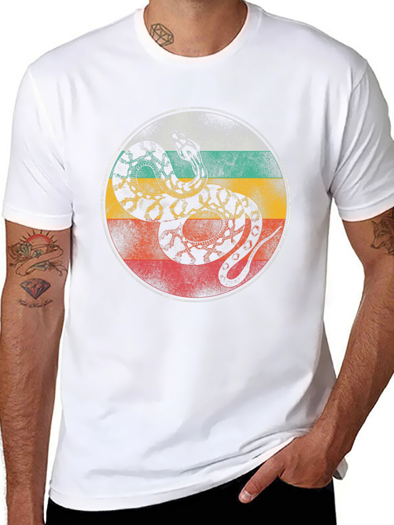 Retro Snake Graphic T-Shirt - Cool Animal Tee