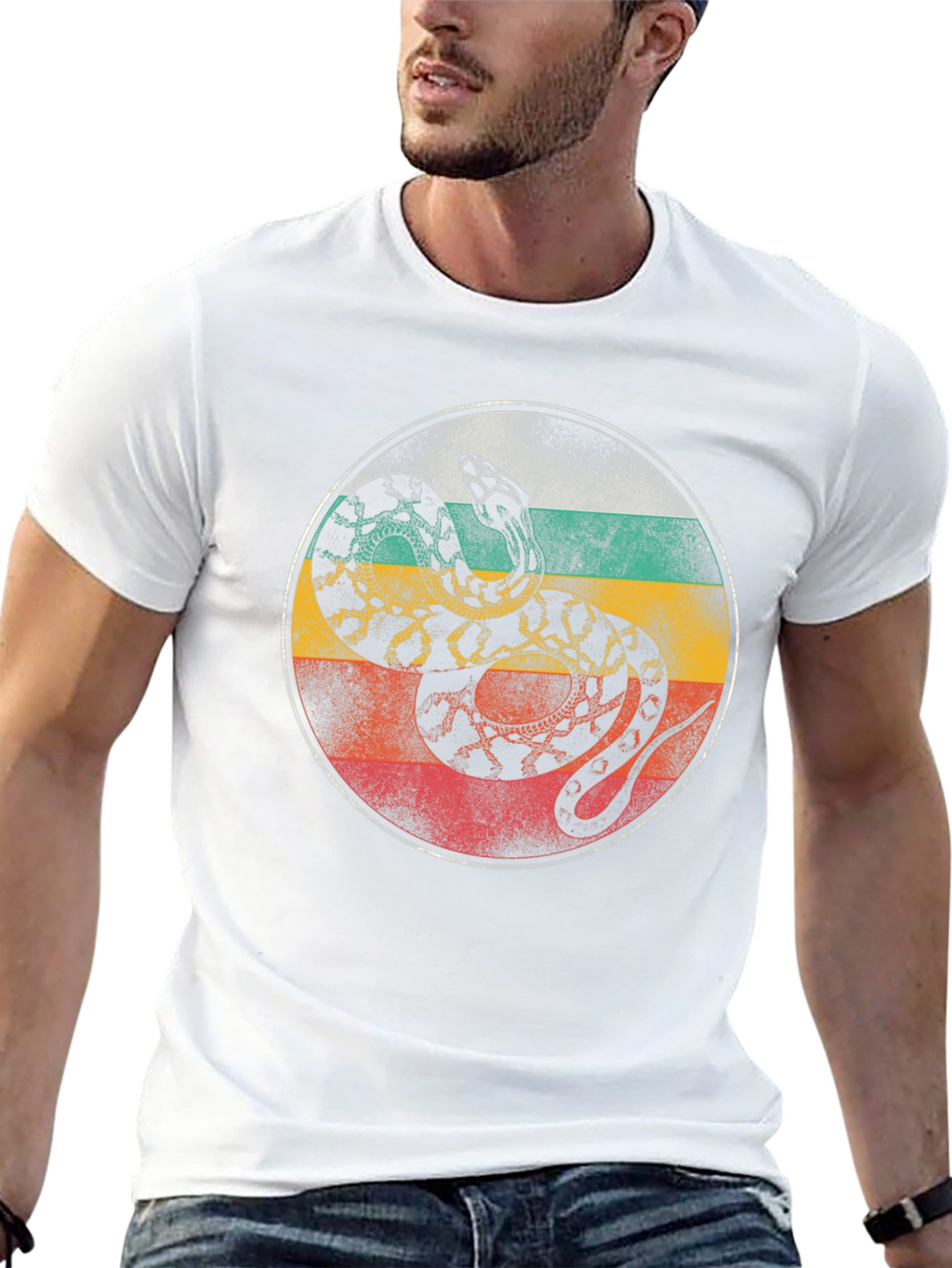 Retro Snake Graphic T-Shirt - Cool Animal Tee