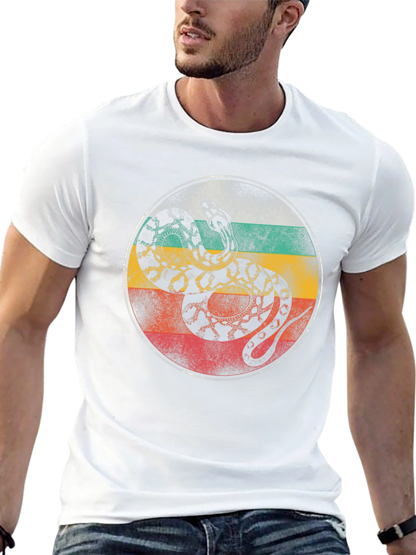 Retro Snake Graphic T-Shirt - Cool Animal Tee