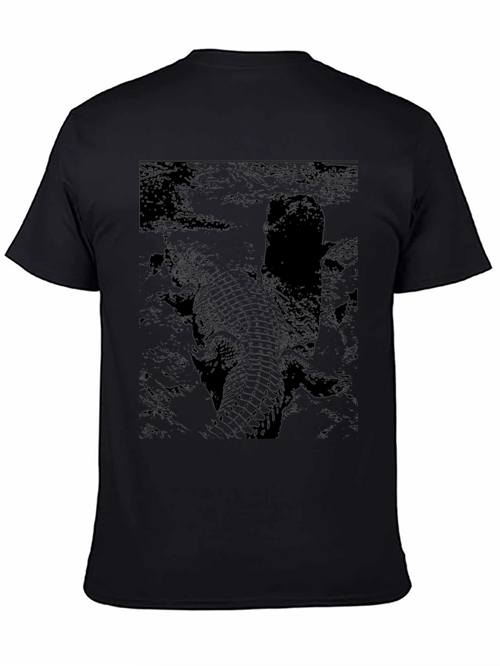 Crocodile Print Black T-Shirt