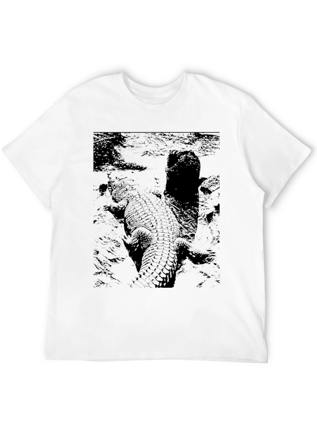 Crocodile Print Black T-Shirt