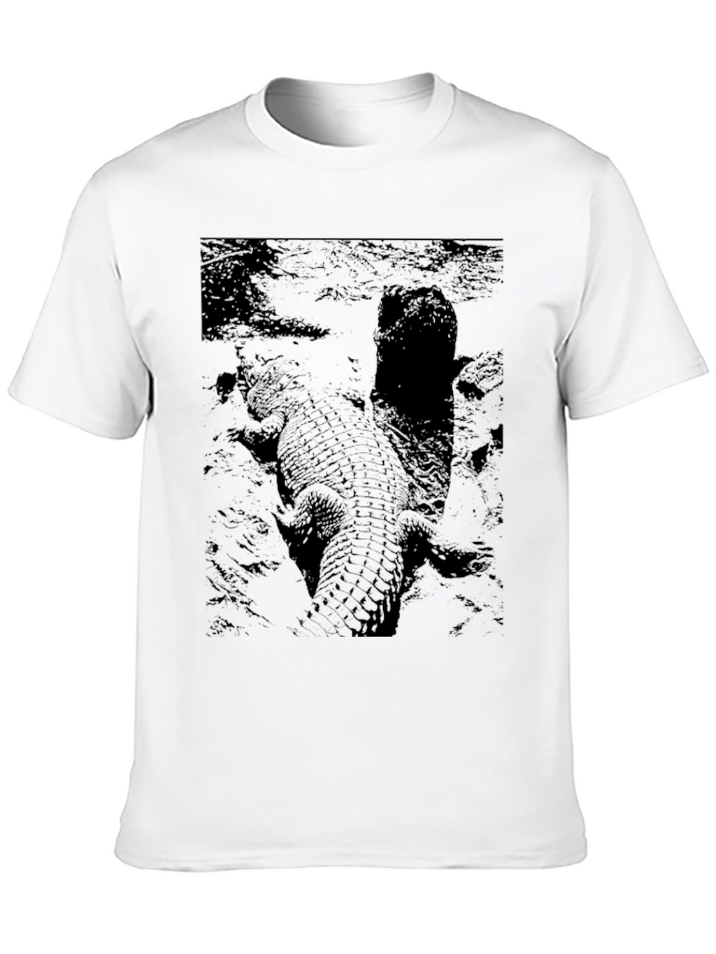 Crocodile Print Black T-Shirt